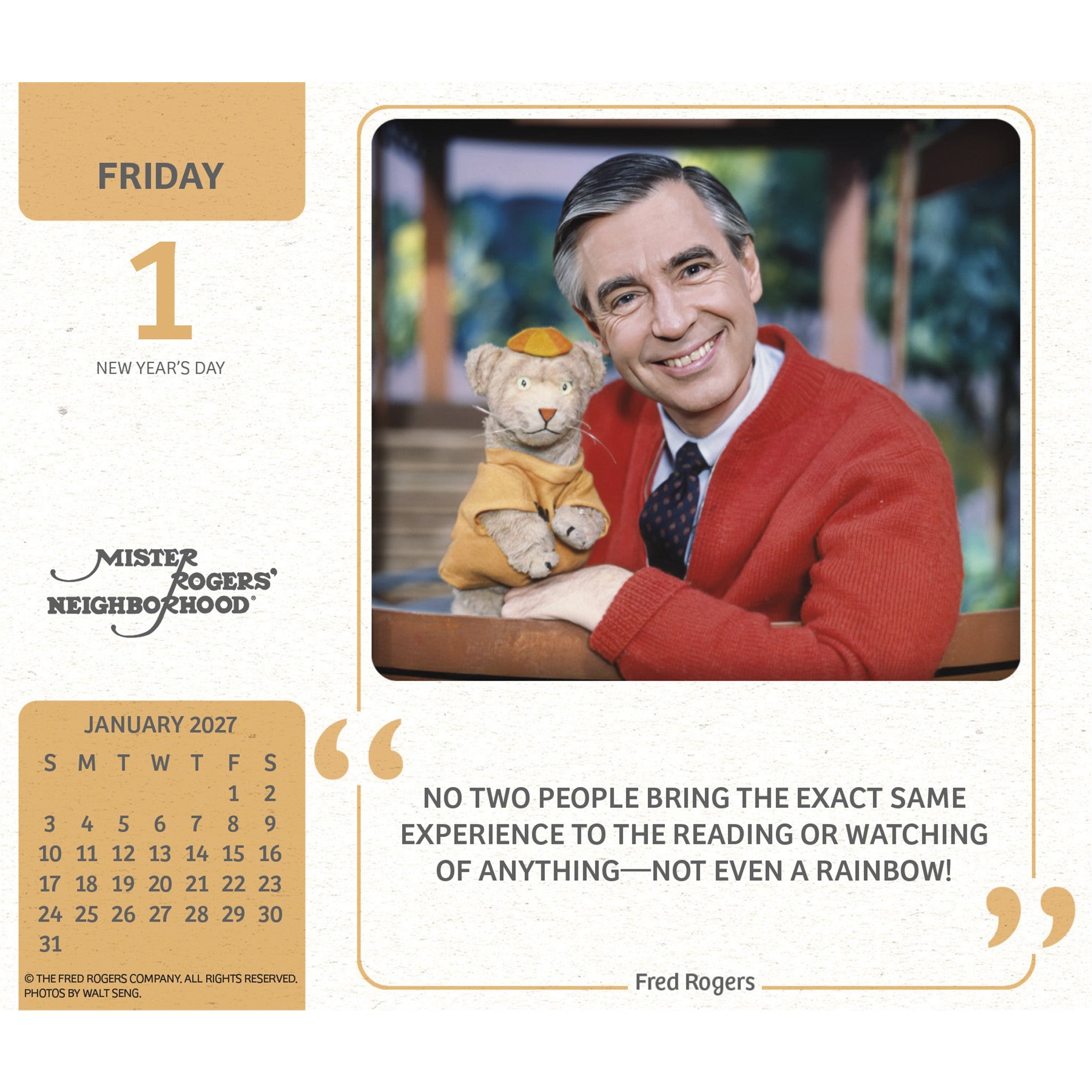 Mister Rogers 2027 Box Calendar - Online Only