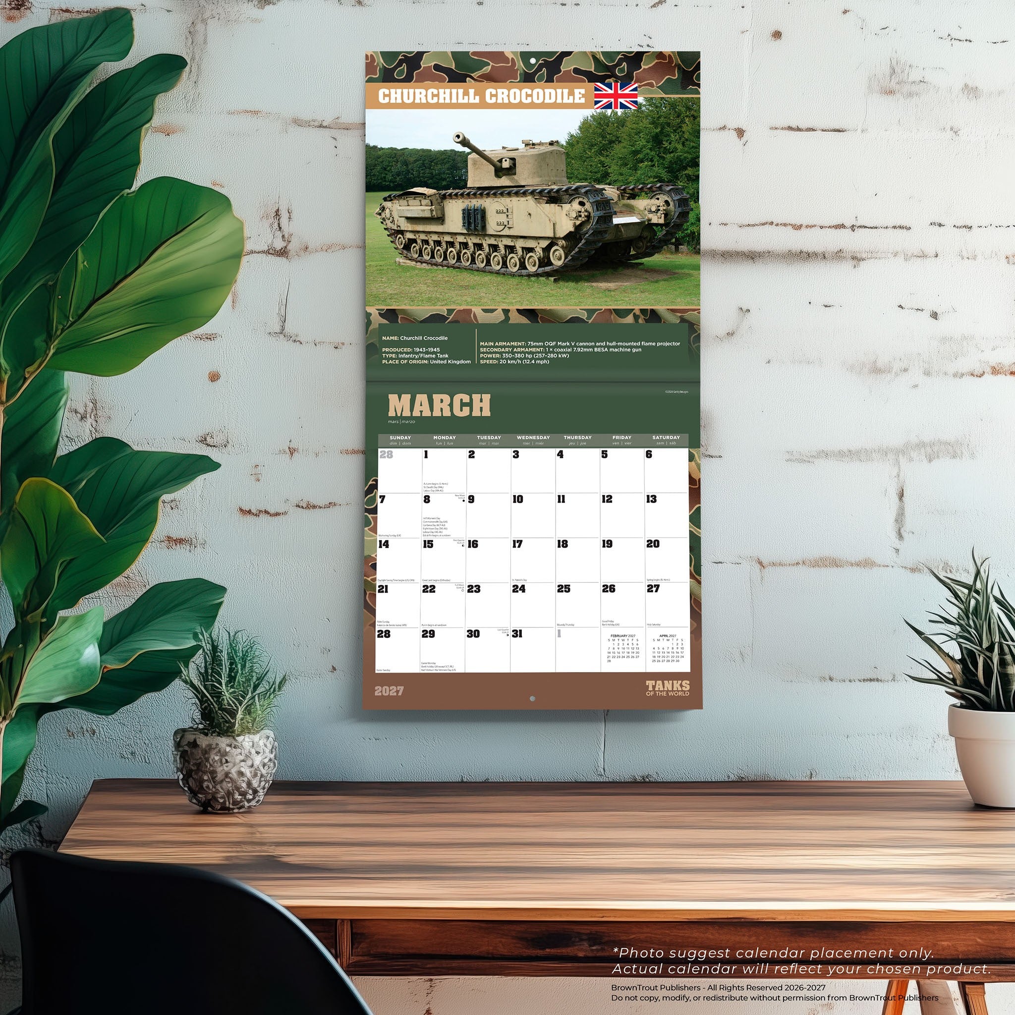 Tanks of the World 2027 Wall Calendar