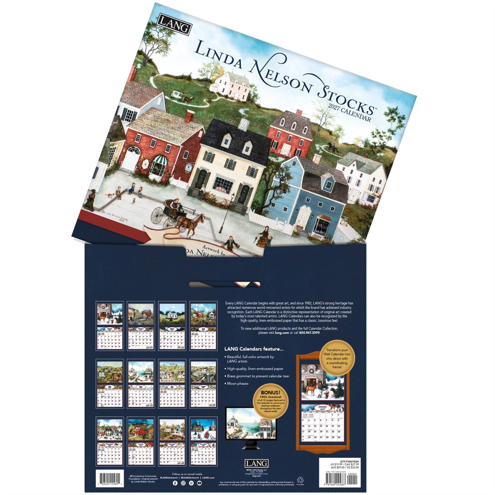 Linda Nelson Stocks Special Edition with Print 2027 Wall Calendar