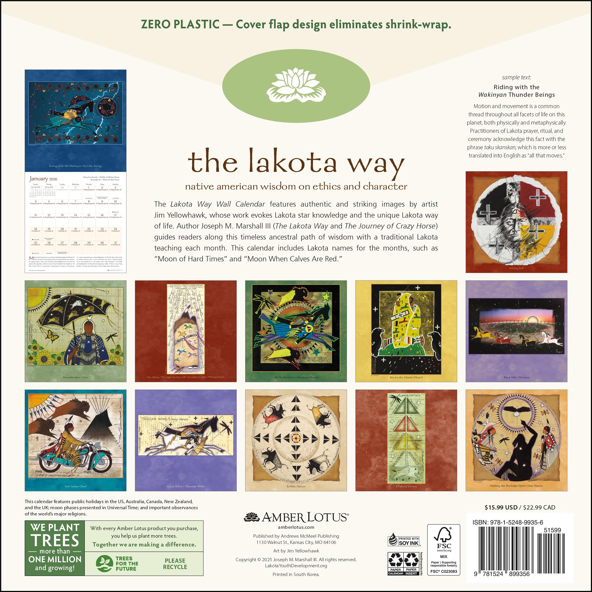 Calendrier mural Lakota Way 2026 - Disponible uniquement en ligne