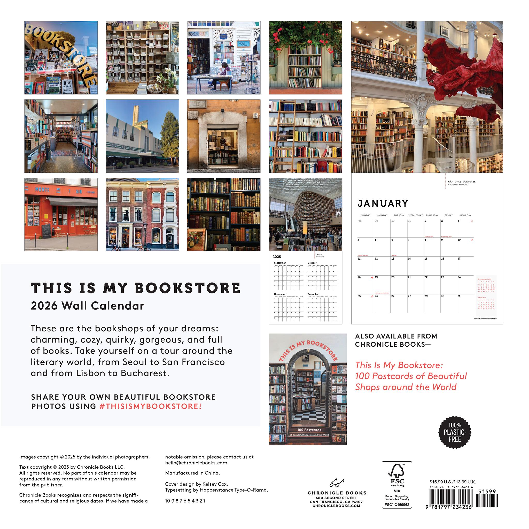 Calendrier mural 2026 de This Is My Bookstore - Disponible uniquement en ligne