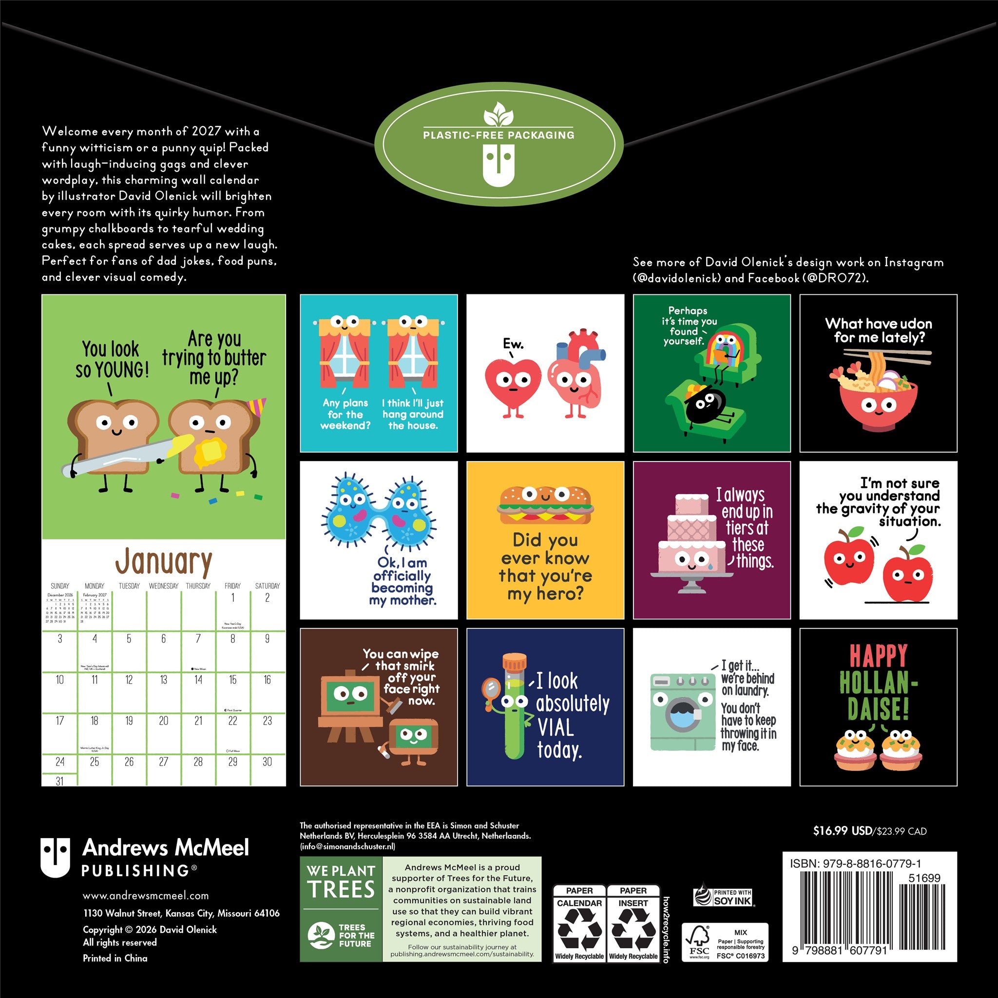 Calendrier mural 2027 – Art de David Olenick – En ligne seulement