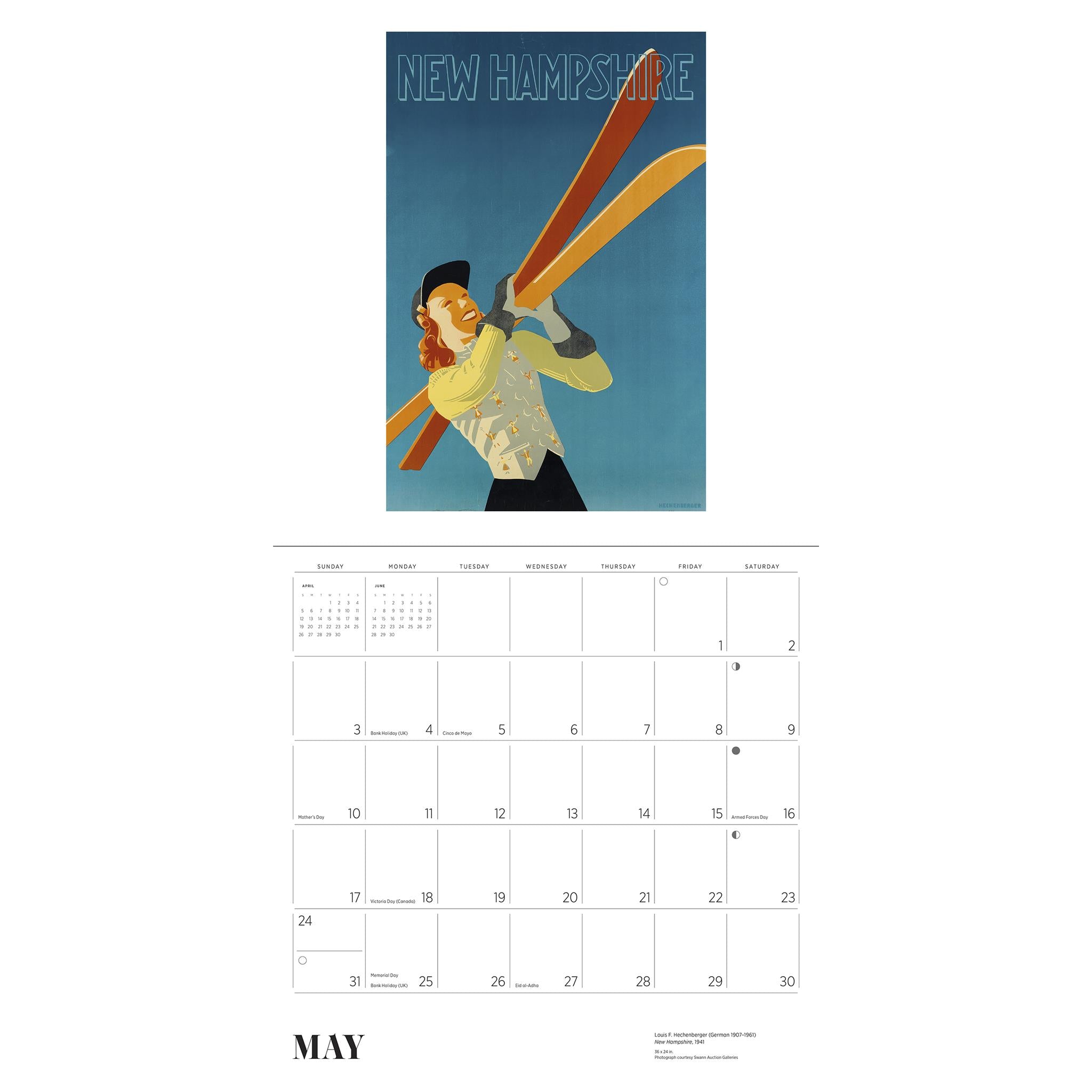 Calendrier mural Ski The World 2026 - Disponible uniquement en ligne