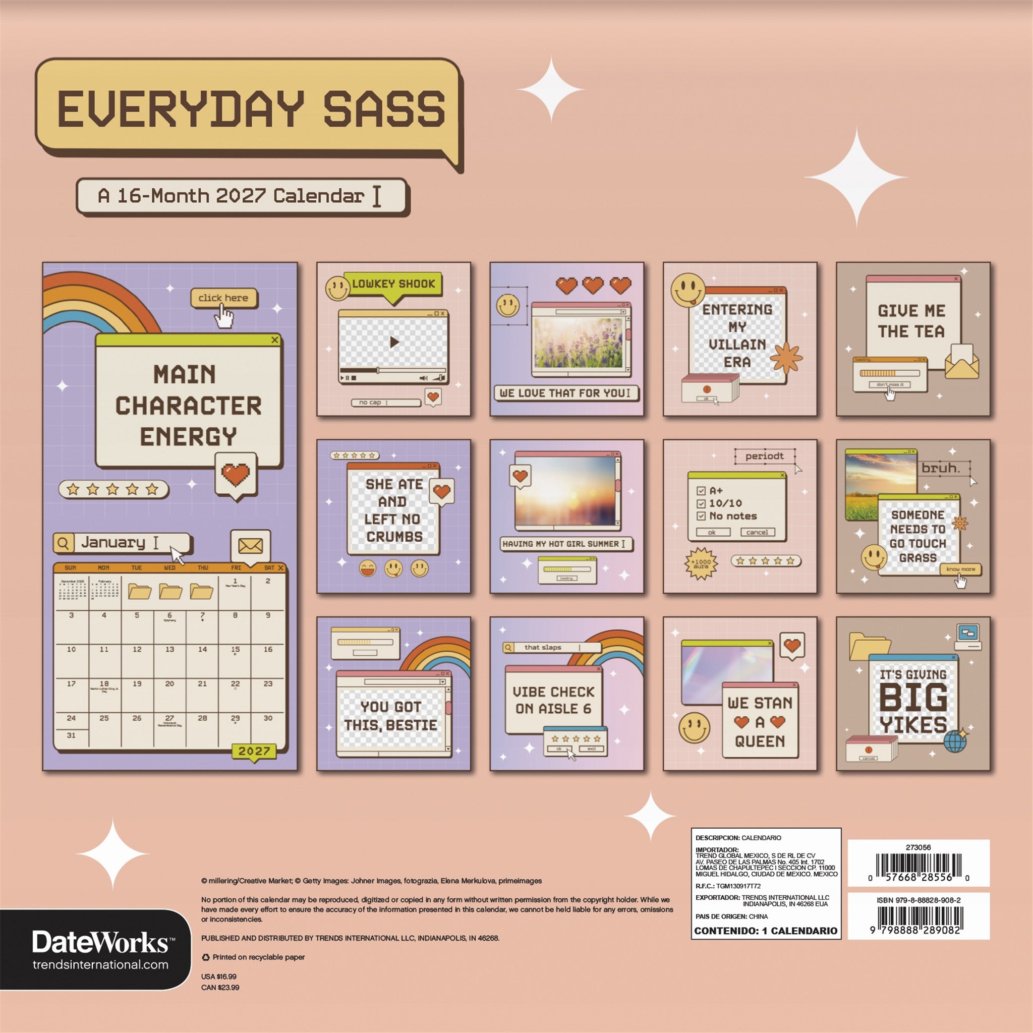 Calendrier mural Everyday Sass 2027