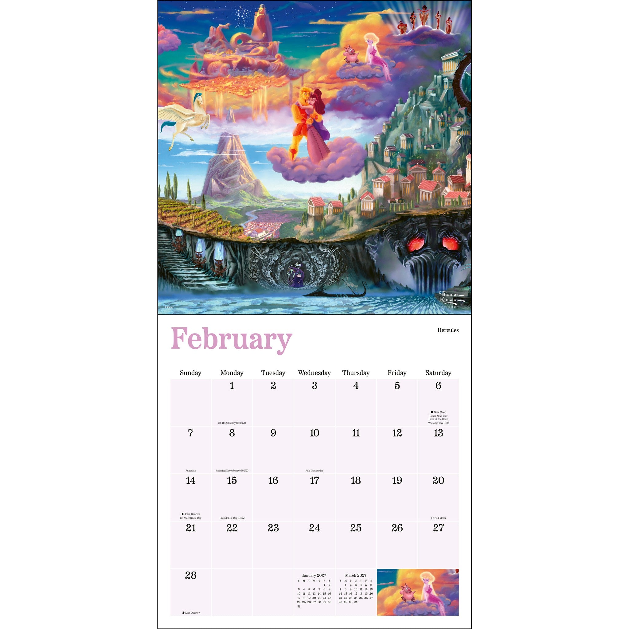 Calendrier Mural Thomas Kinkade Disney Dreams Collection 2027