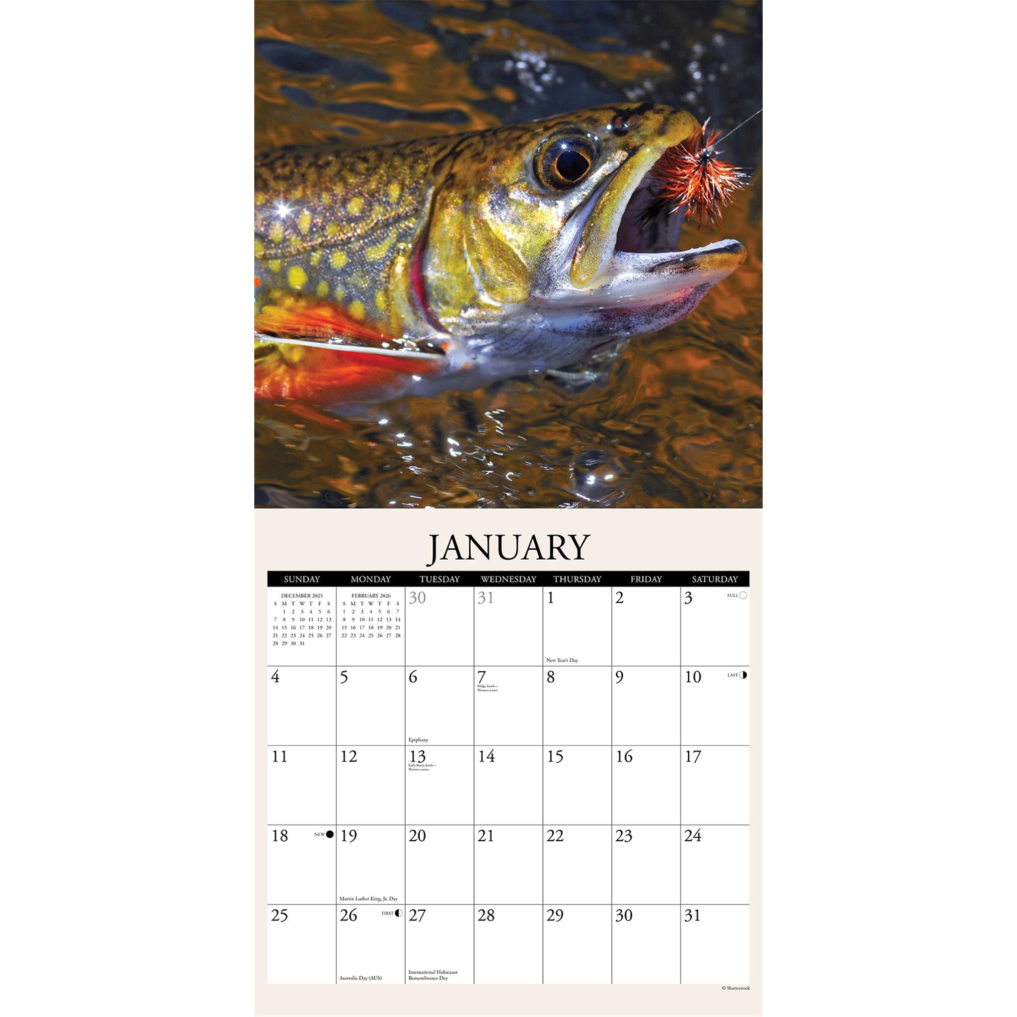 Anglers 2026 Wall Calendar