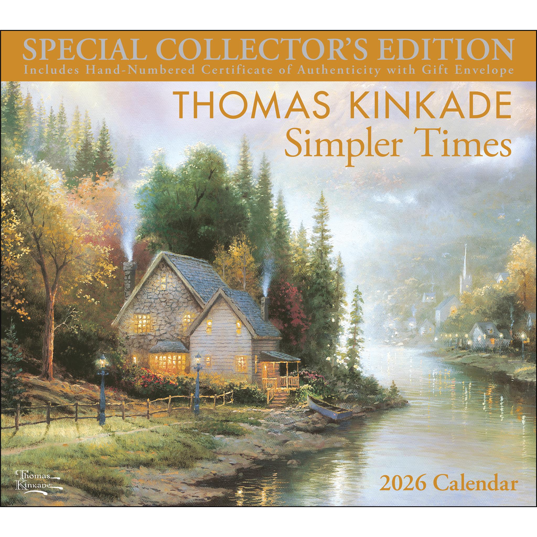 Calendrier mural Thomas Kinkade 2026 Édition spéciale collector de luxe avec impression