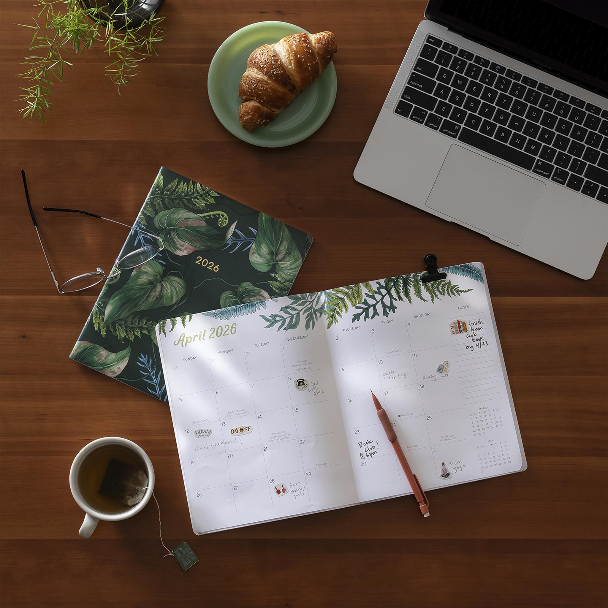 Greenery 2025-2026 Monthly Planner Calendar - Online Only