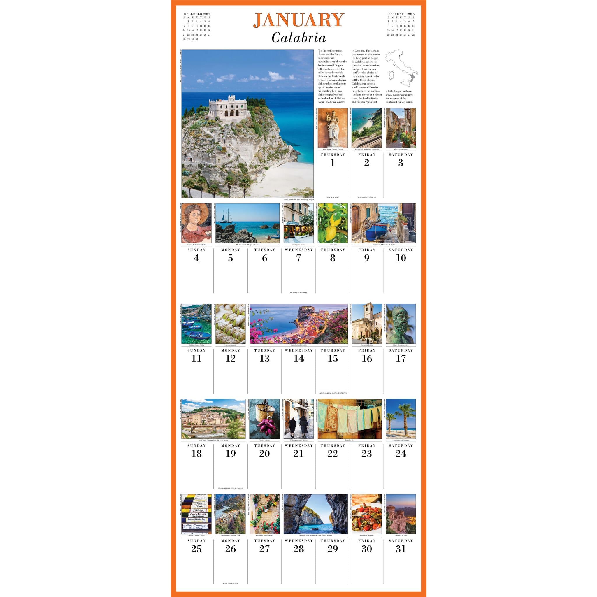 Calendrier mural Italie 365 2026