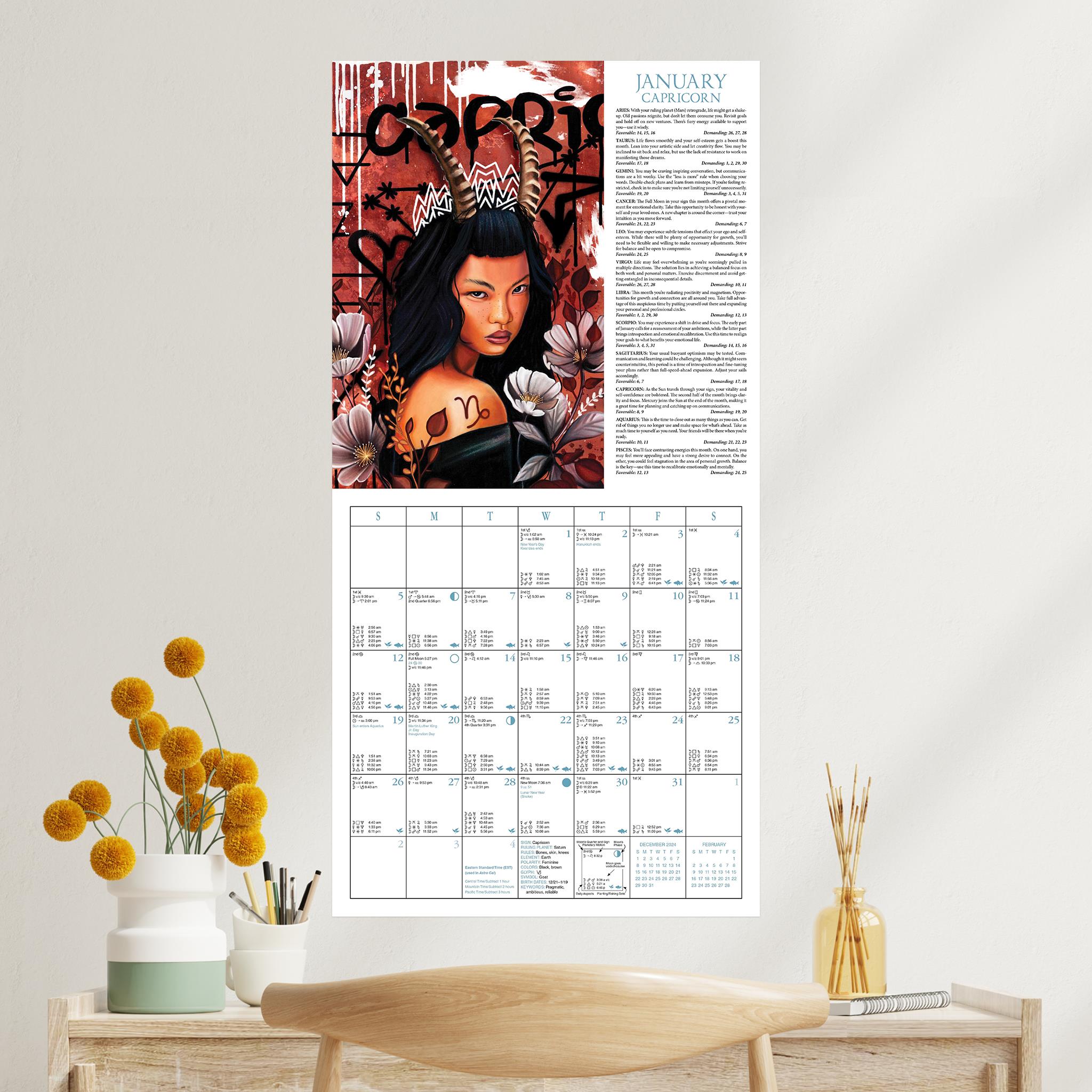 Astrological 2026 Wall Calendar