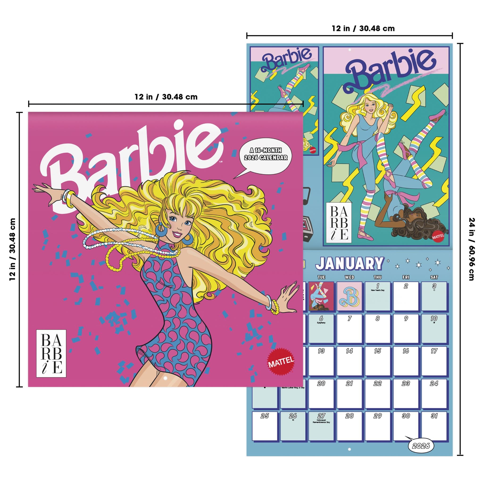 Calendrier mural Barbie Comic 2026