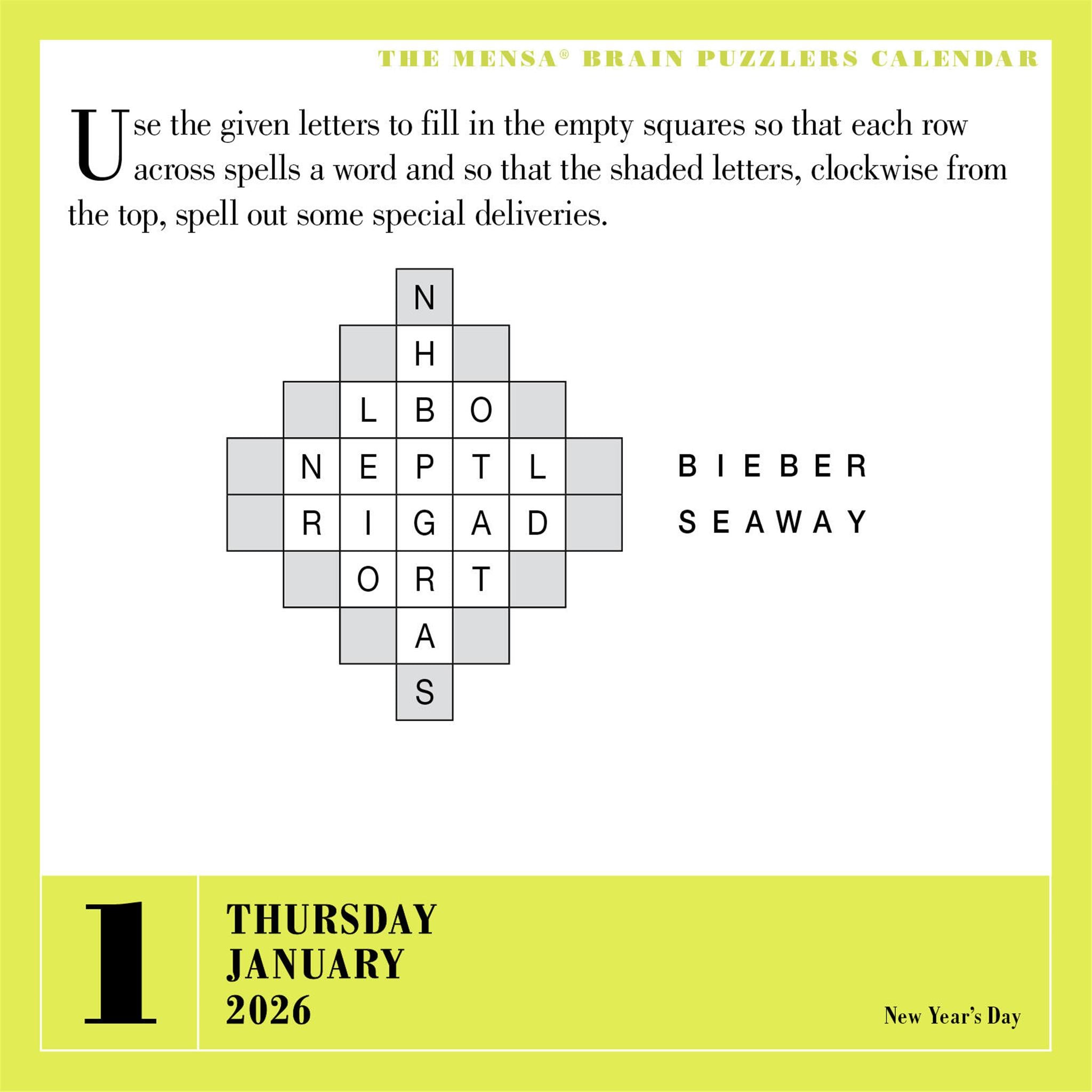 Calendrier Mensa 365 Casse-têtes Cérébraux 2026