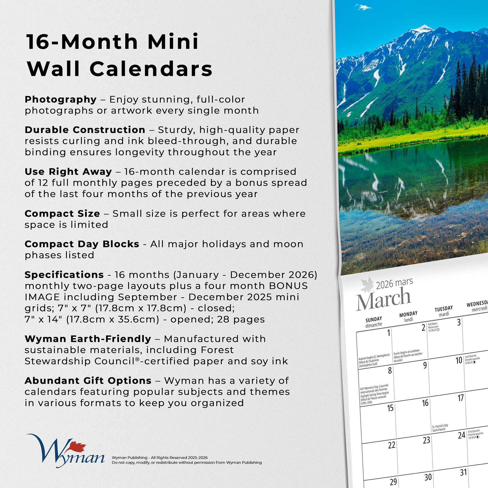 Mini-calendrier de la Colombie-Britannique 2026