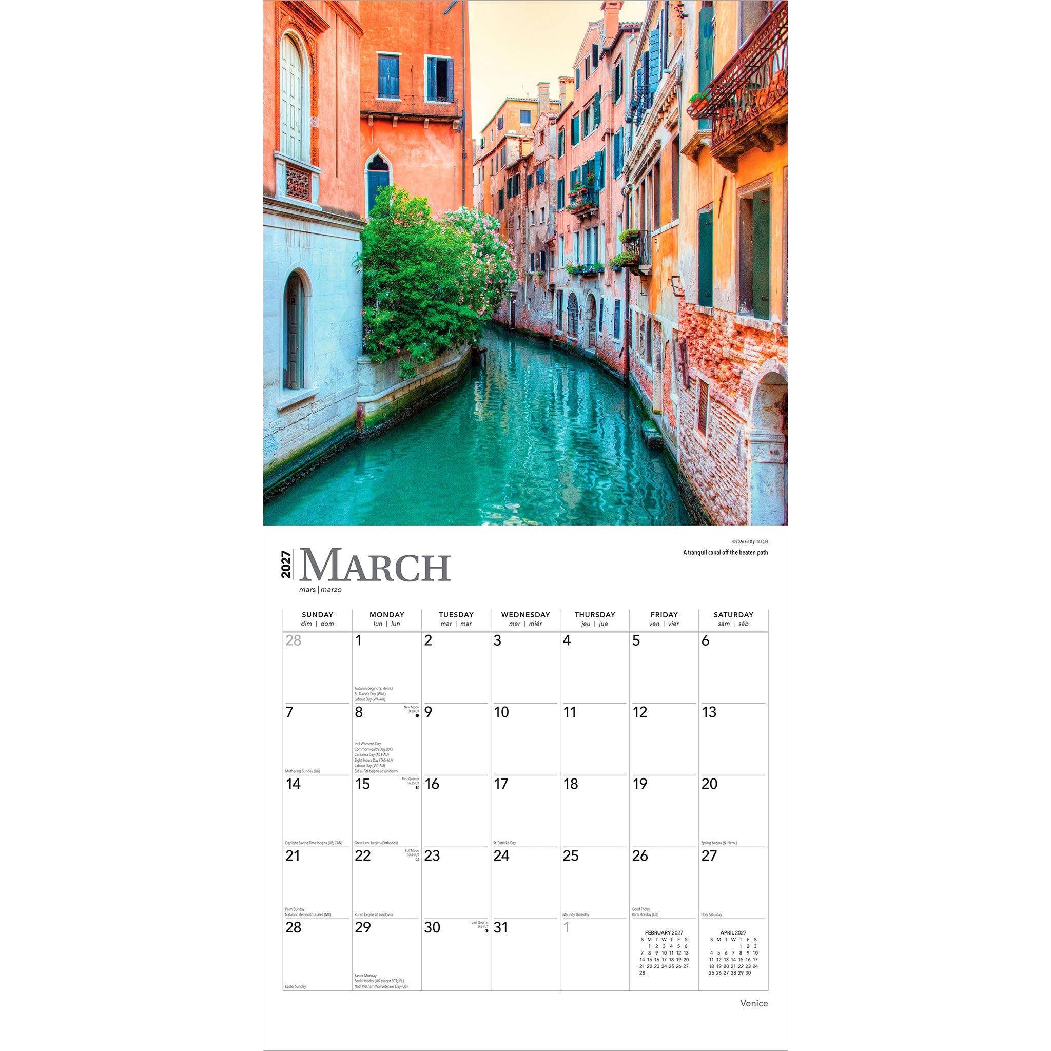 Venice 2027 Wall Calendar