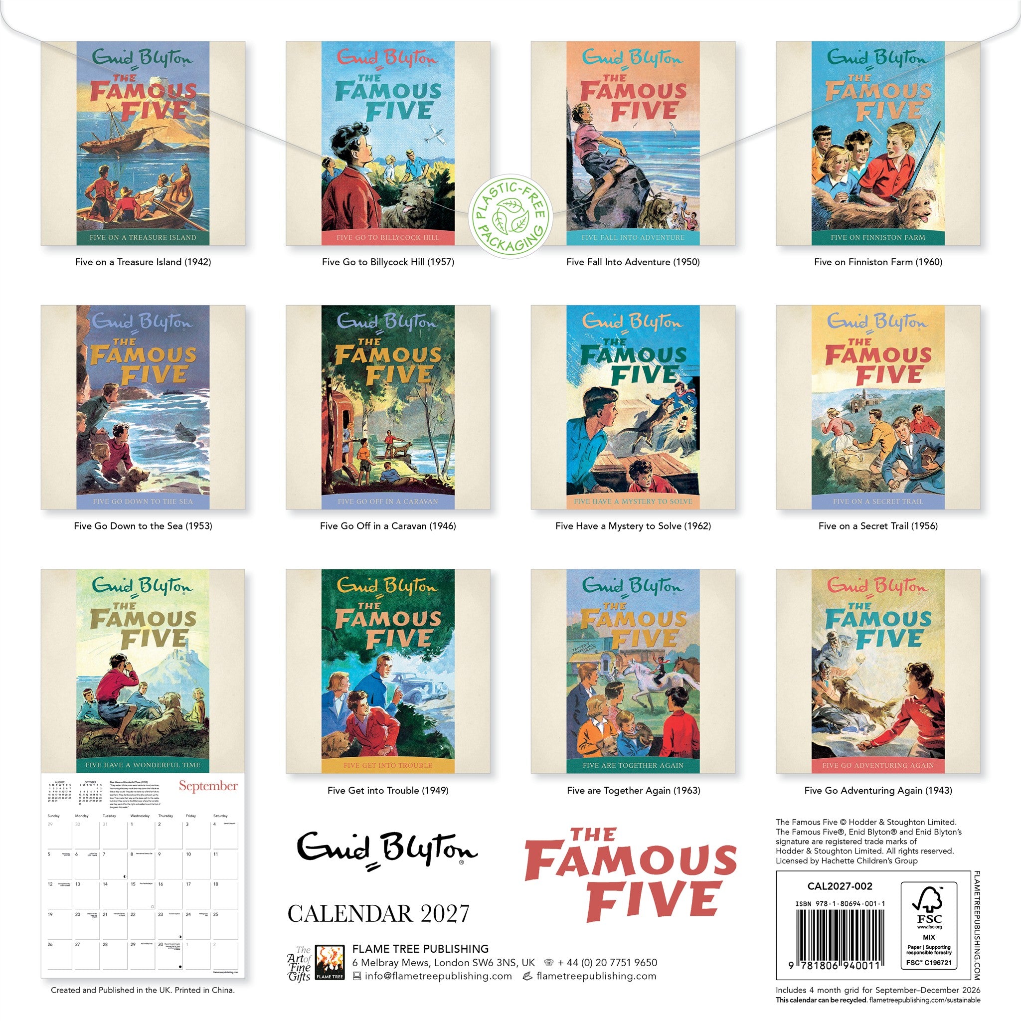 The Famous Five 2027 Wall Calendar - Online Only