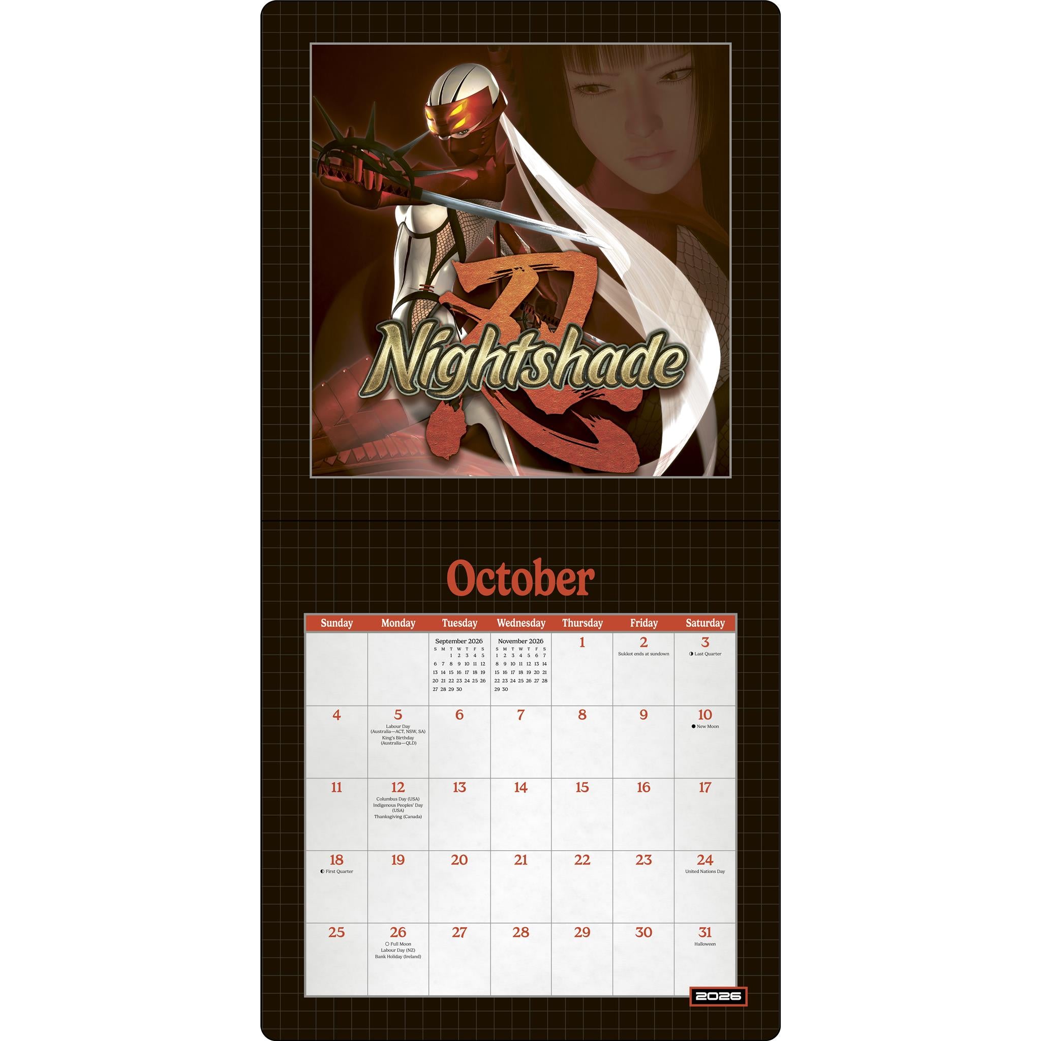 Shinobi 2026 Wall Calendar - Online Only