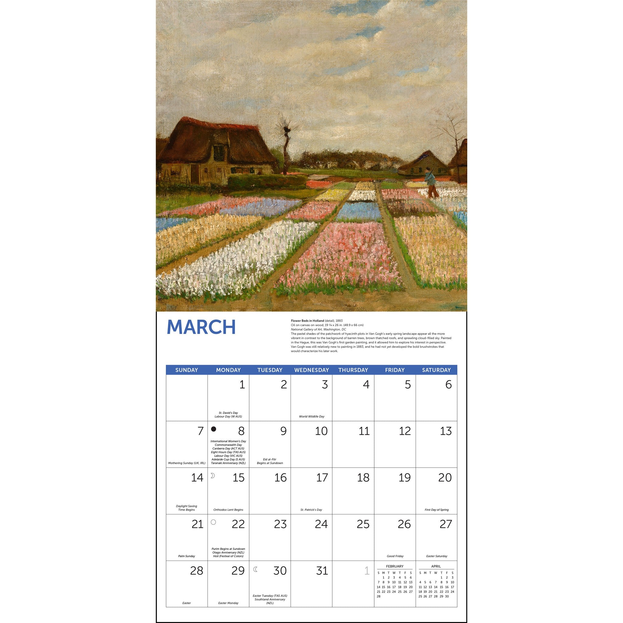 Van Gogh Flowers 2027 Wall Calendar