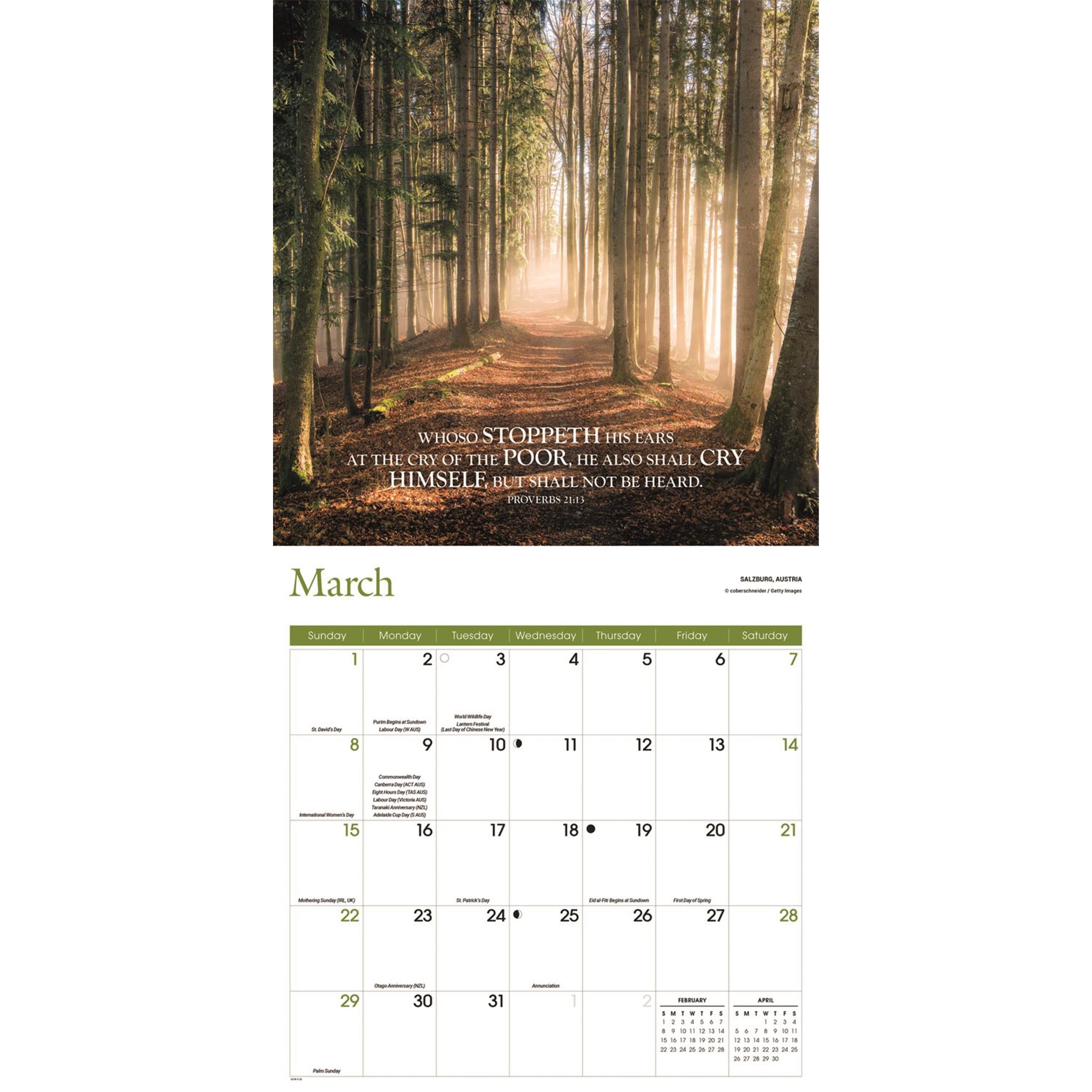 Calendrier mural des versets bibliques 2026