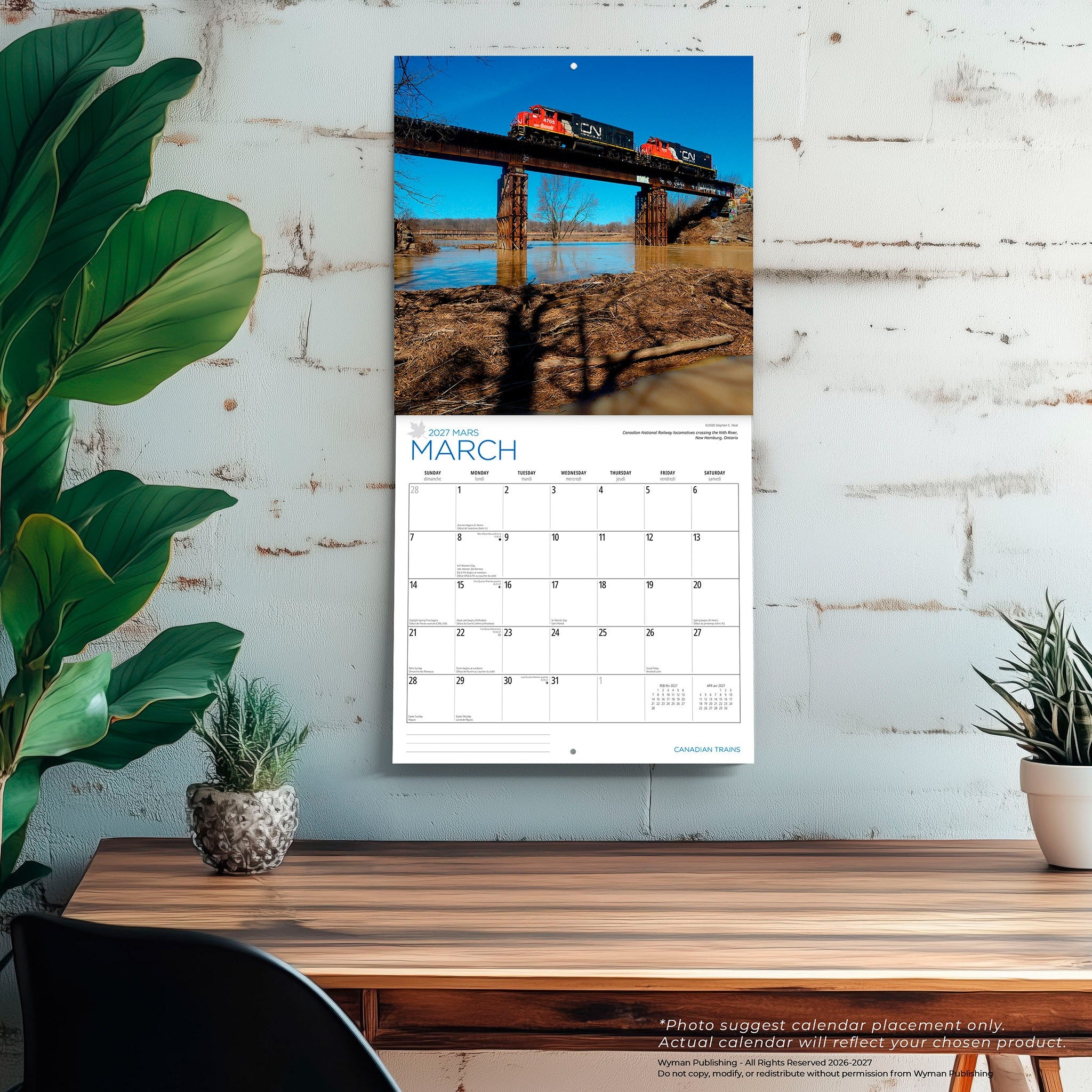 Canadian Trains 2027 Wall Calendar
