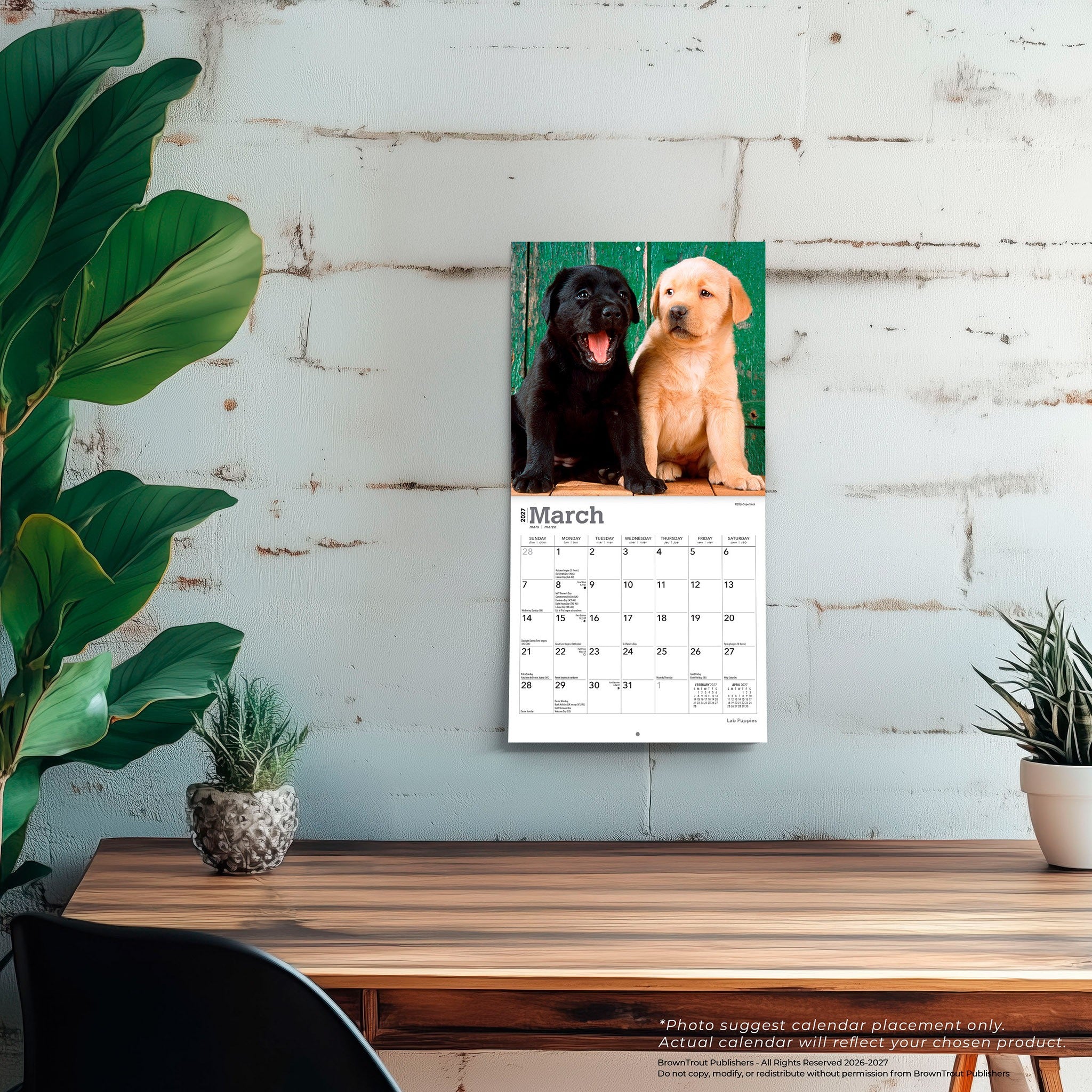 Lab Puppies 2027 Mini Calendar
