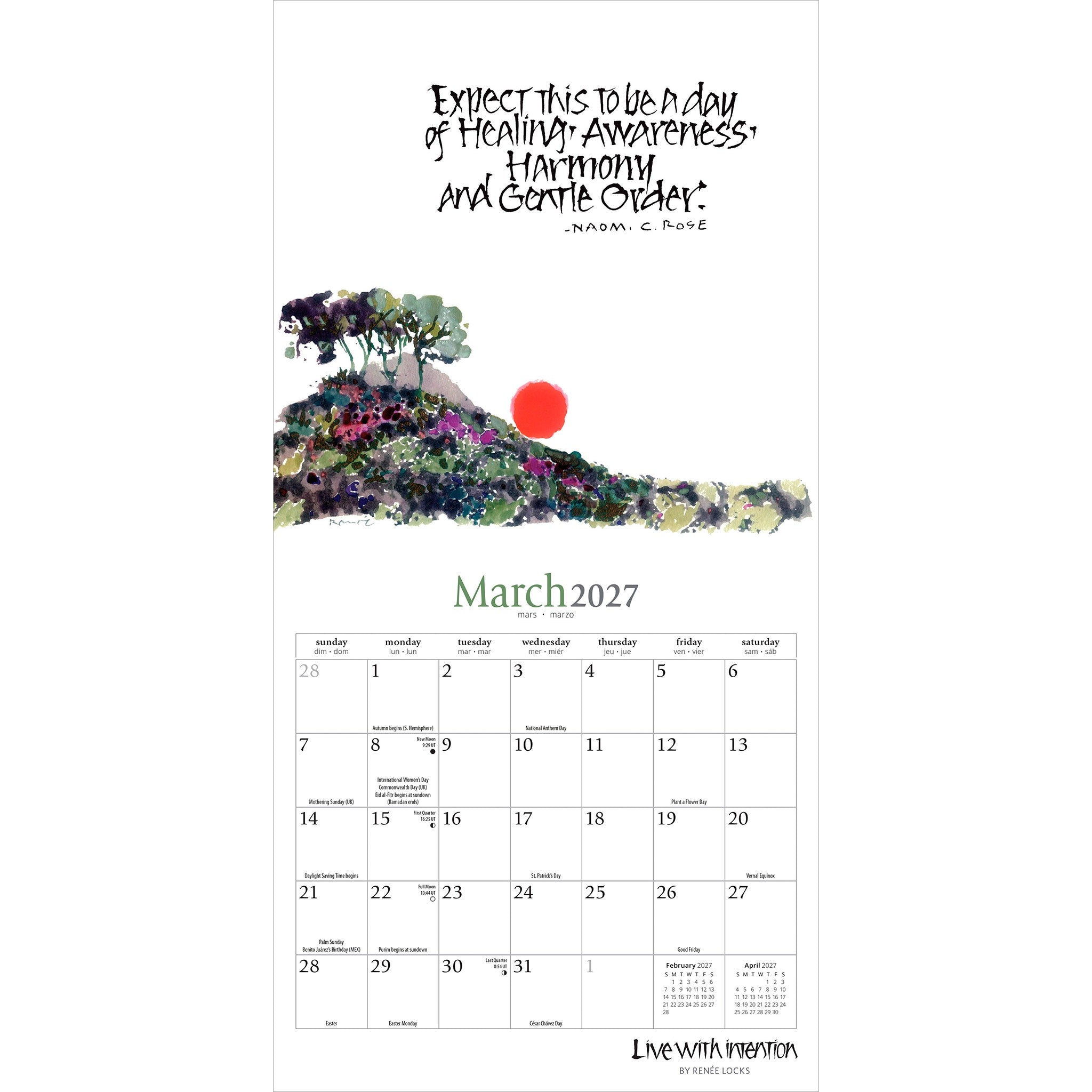 Live with Intention 2027 Mini Calendar