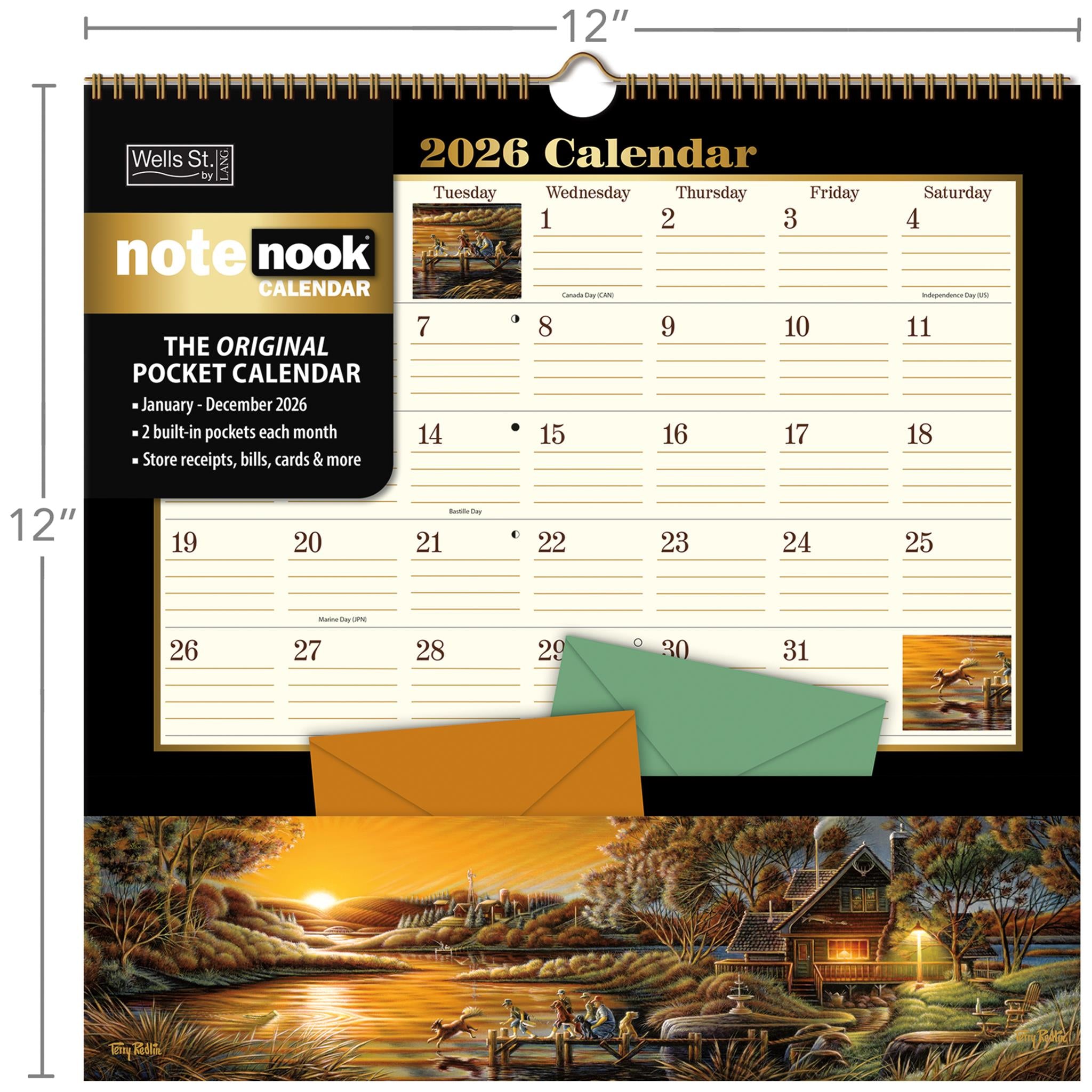 Terry Redlin Note Nook 2026 Wall Calendar