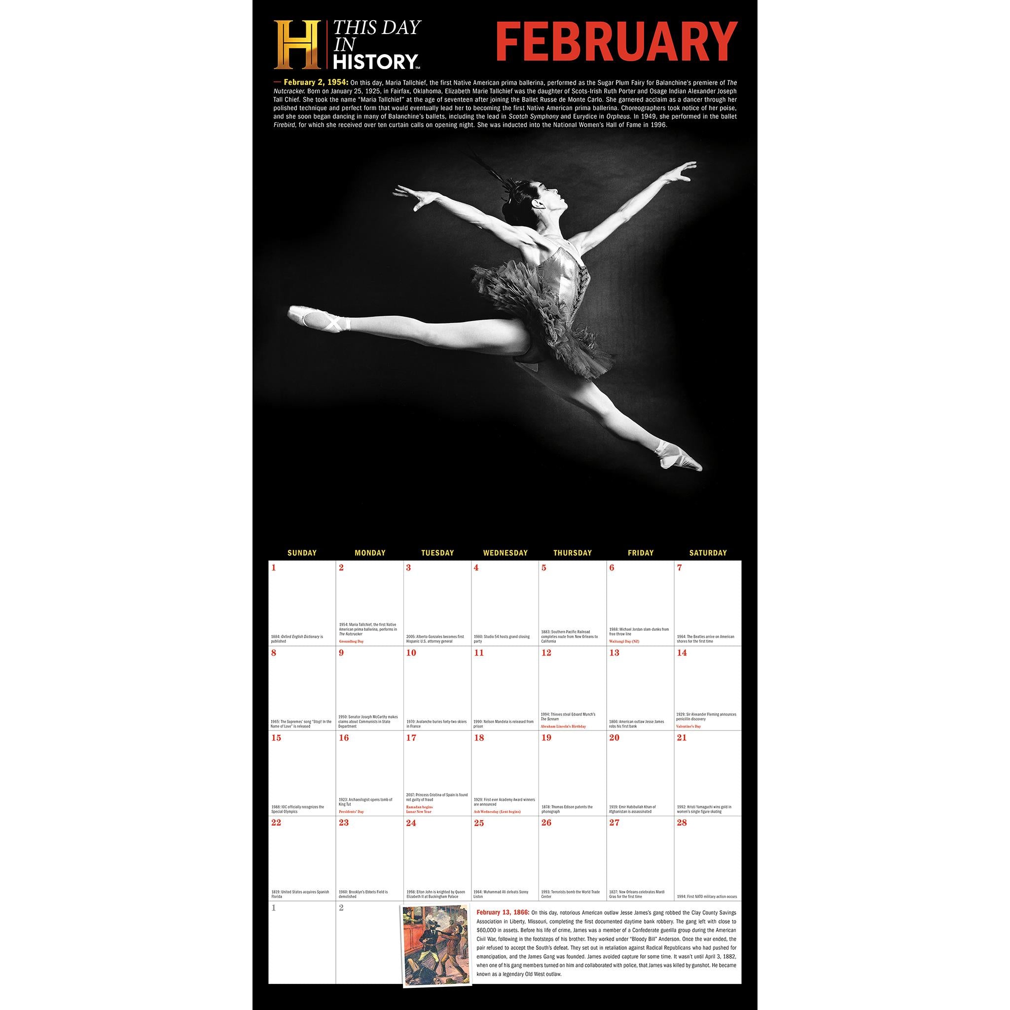 Calendrier mural 2026 de History Channel : Ce jour-là dans l'histoire