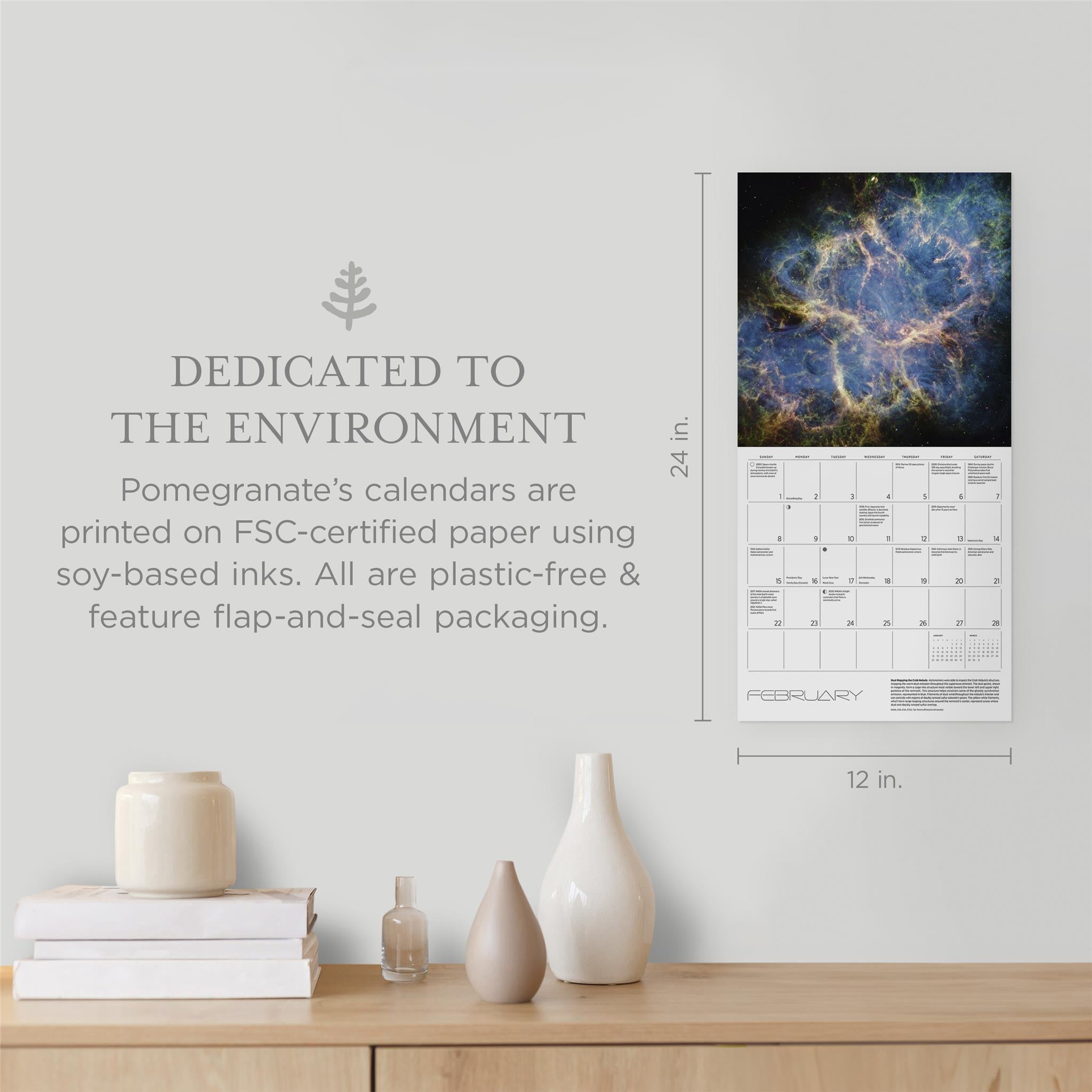 Calendrier mural édition spéciale de luxe Space Views 2026 avec impression