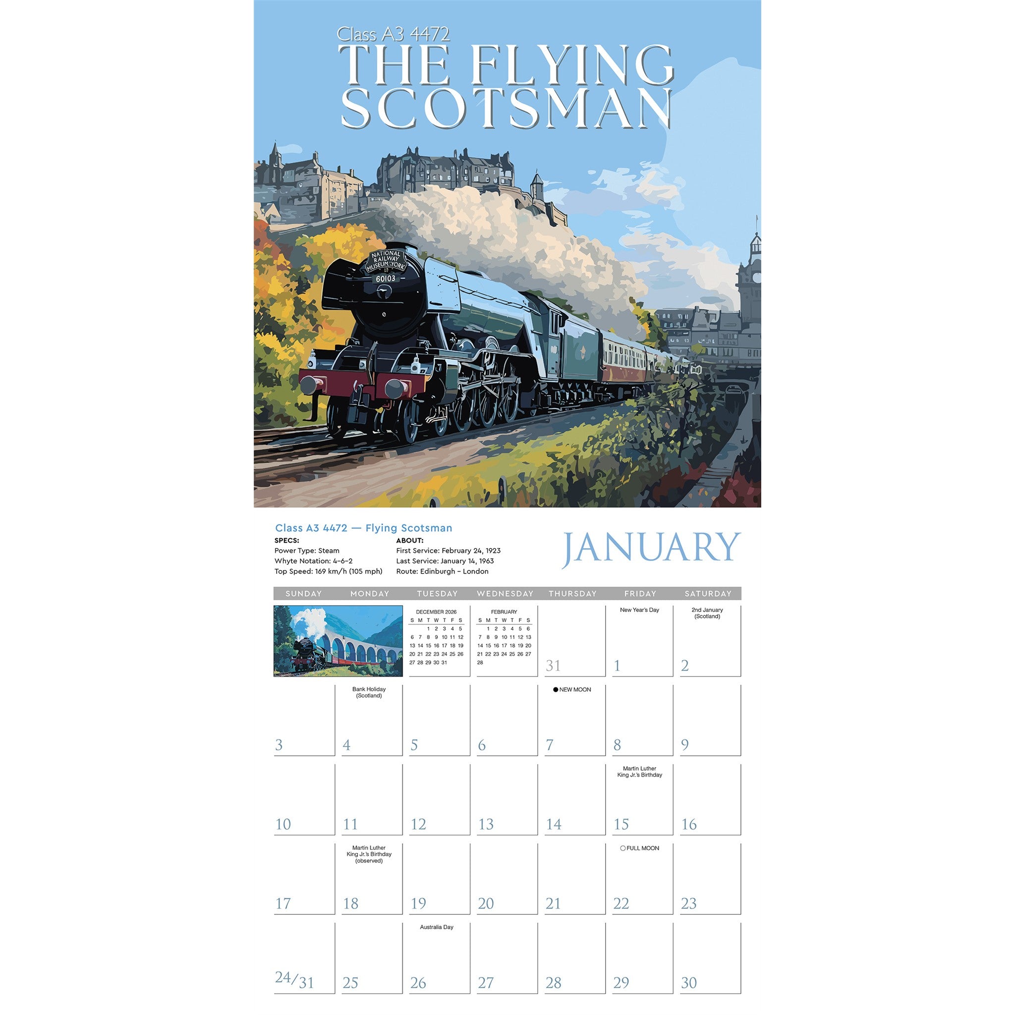 Classic Trains 2027 Wall Calendar - Online Only