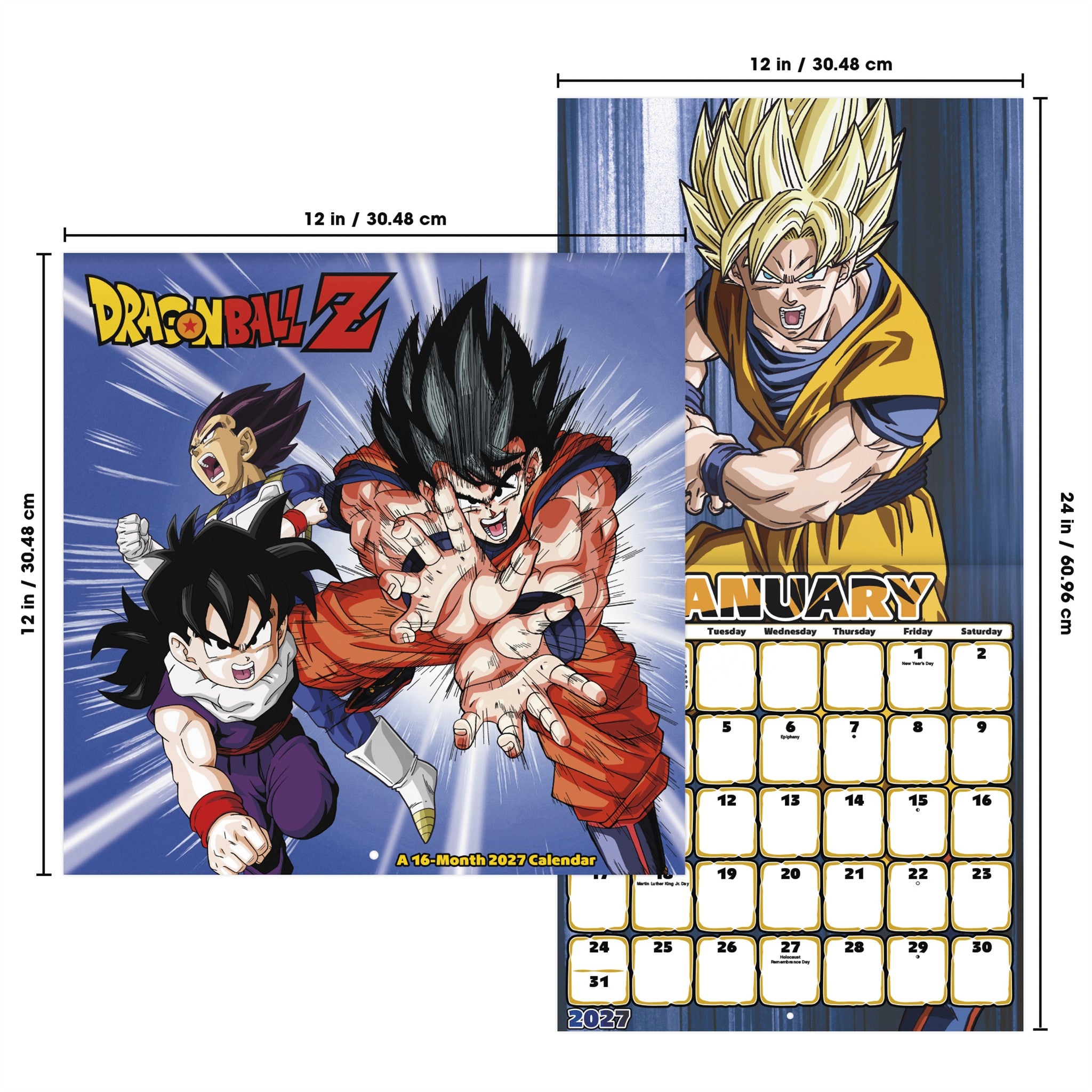 Calendrier mural Dragon Ball Z 2027