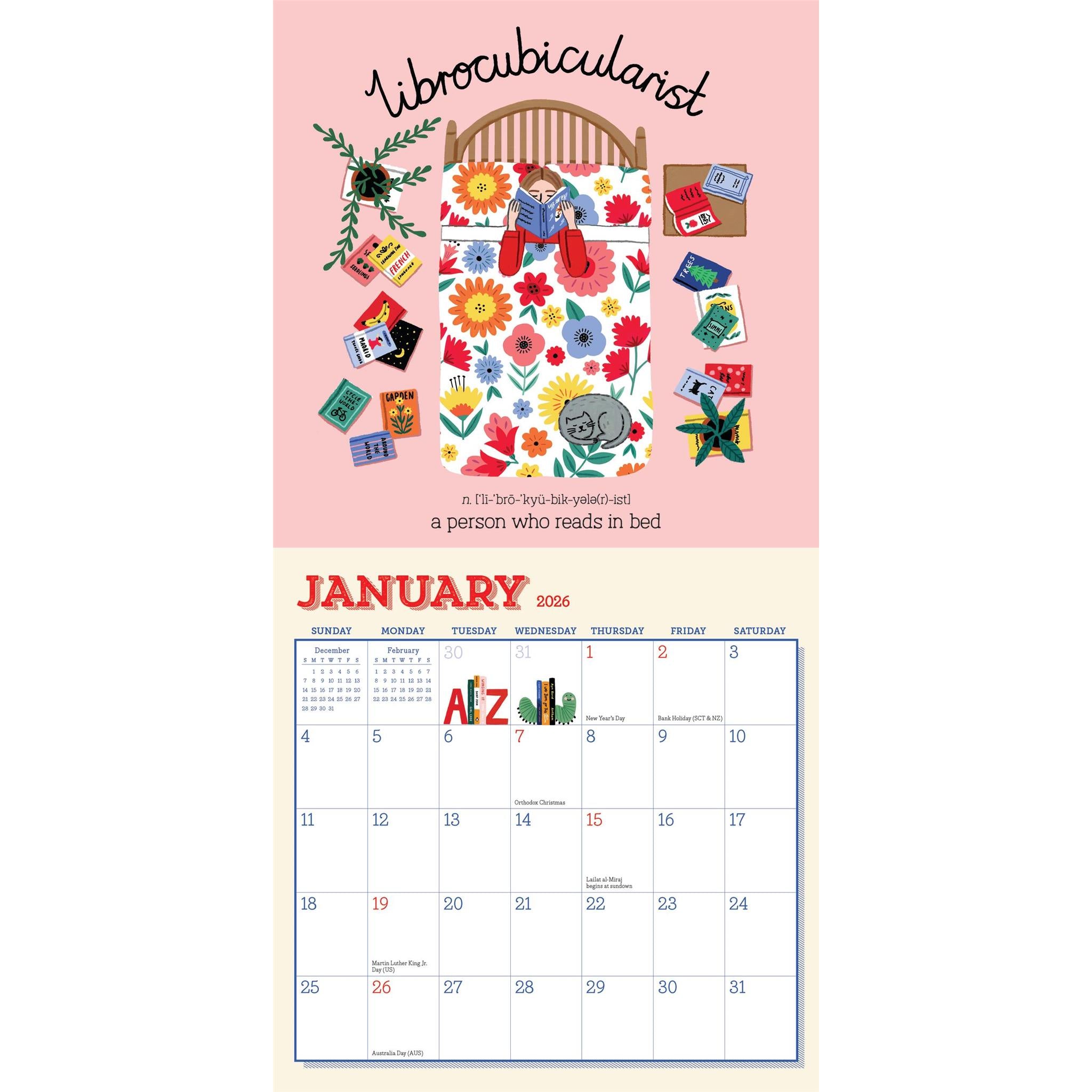 Mini-calendrier du passionné de livres 2026