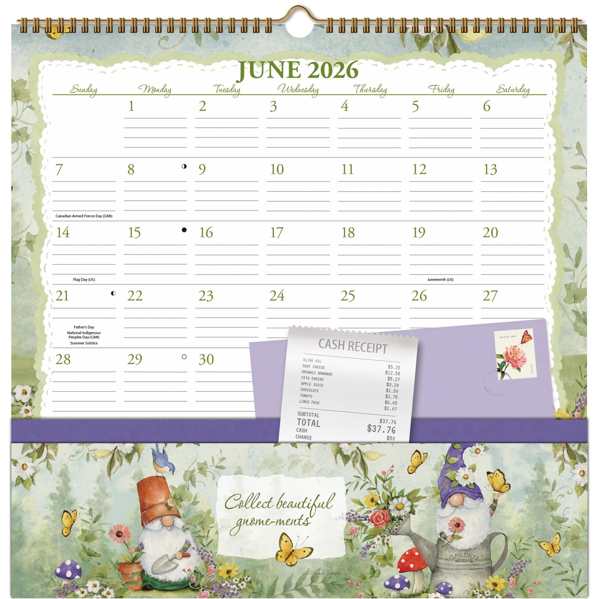 Gnomes Note Nook Wall 2026 Calendar