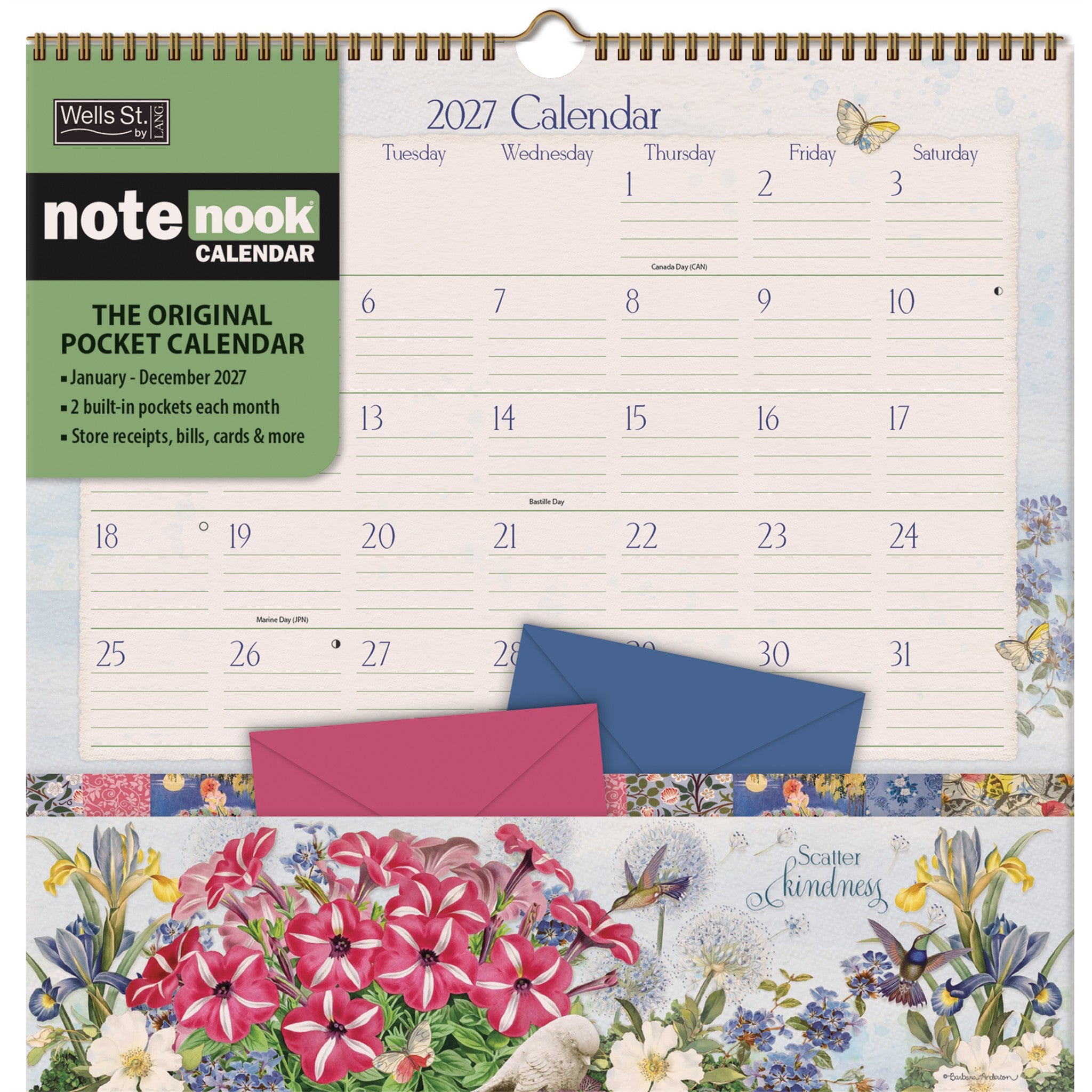 Calendrier mural 2027 Botanical Gardens Note Nook