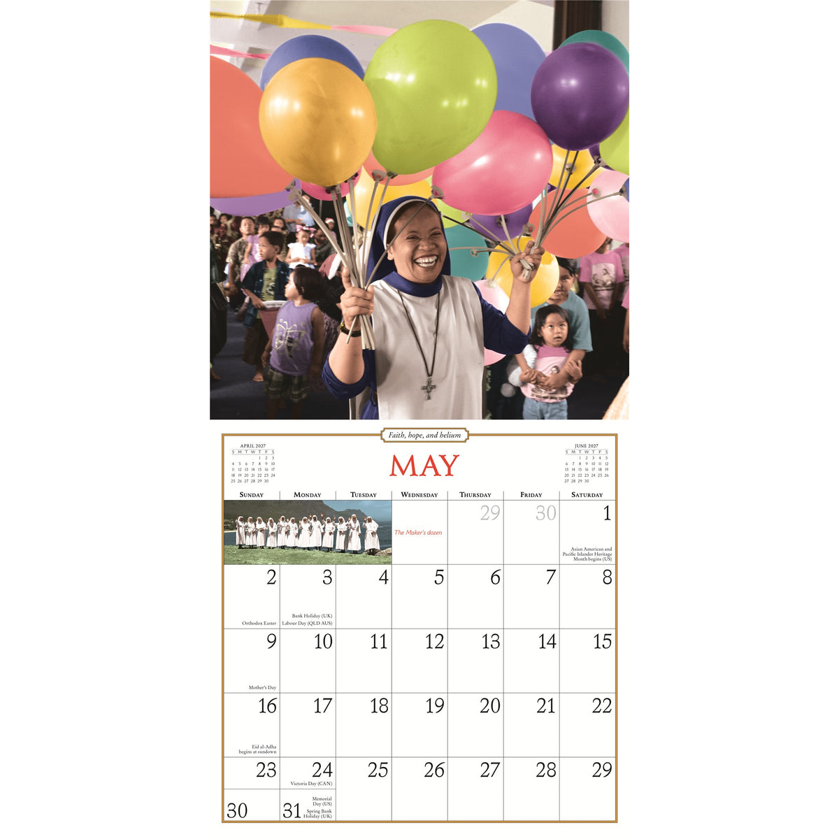 Calendrier mural 2027 Les nonnes s'éclatent