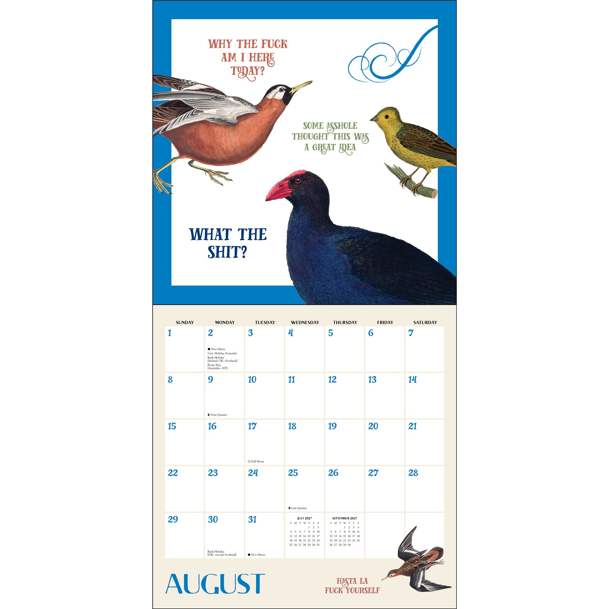 Calendrier mural Effin' Birds 2027