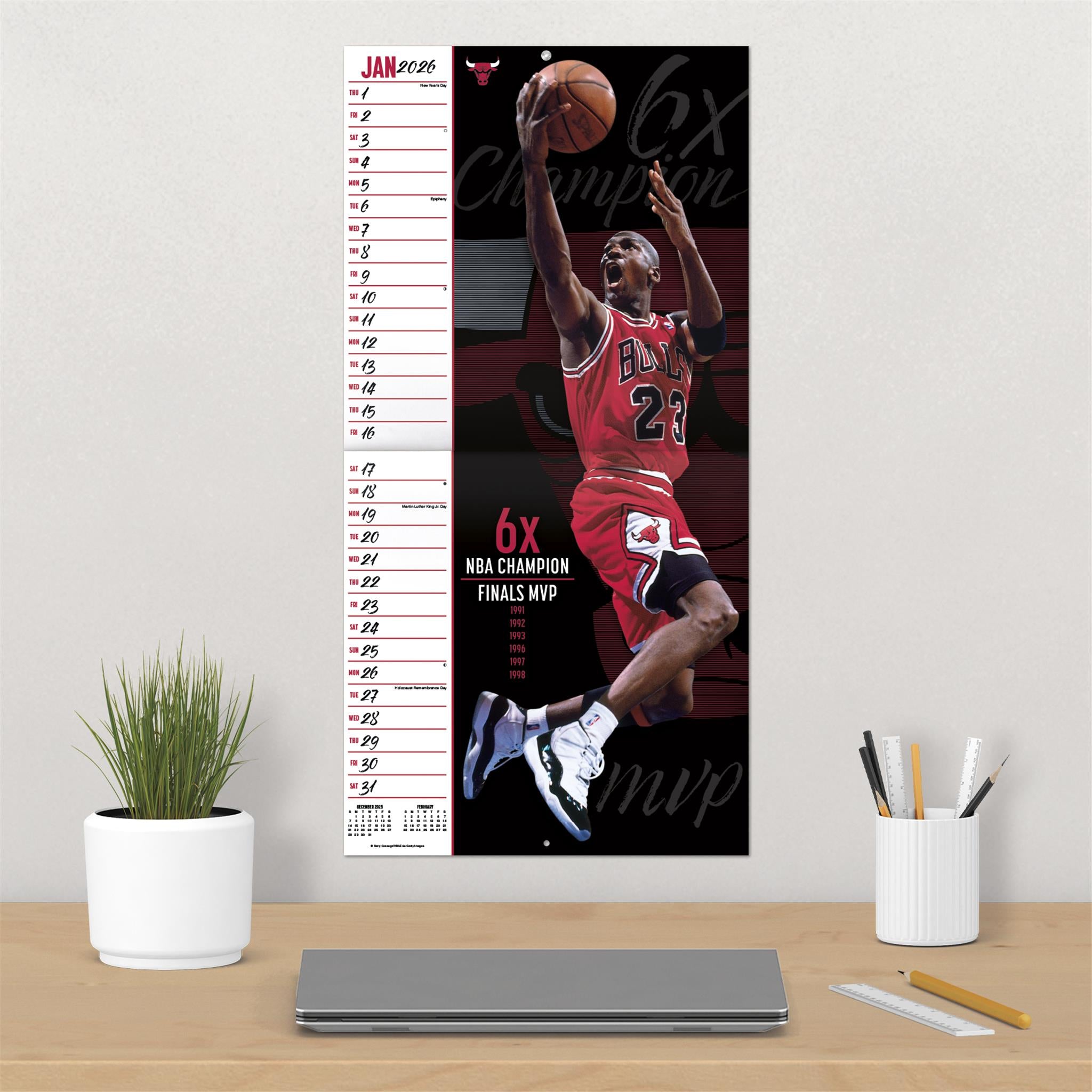 NBA Michael Jordan 2026 Wall Calendar
