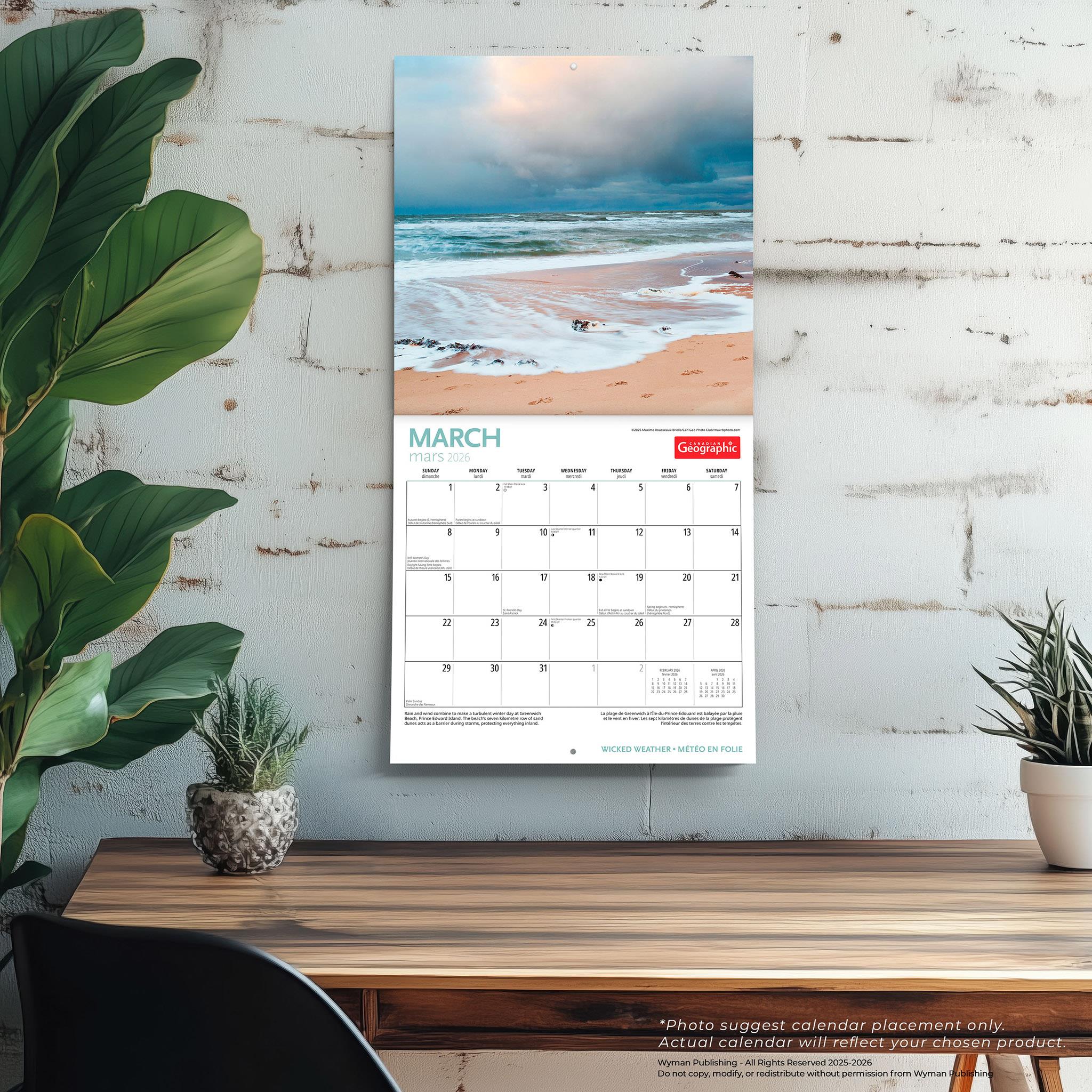 Canadian Geographic Wicked Weather 2026 Wall Calendar