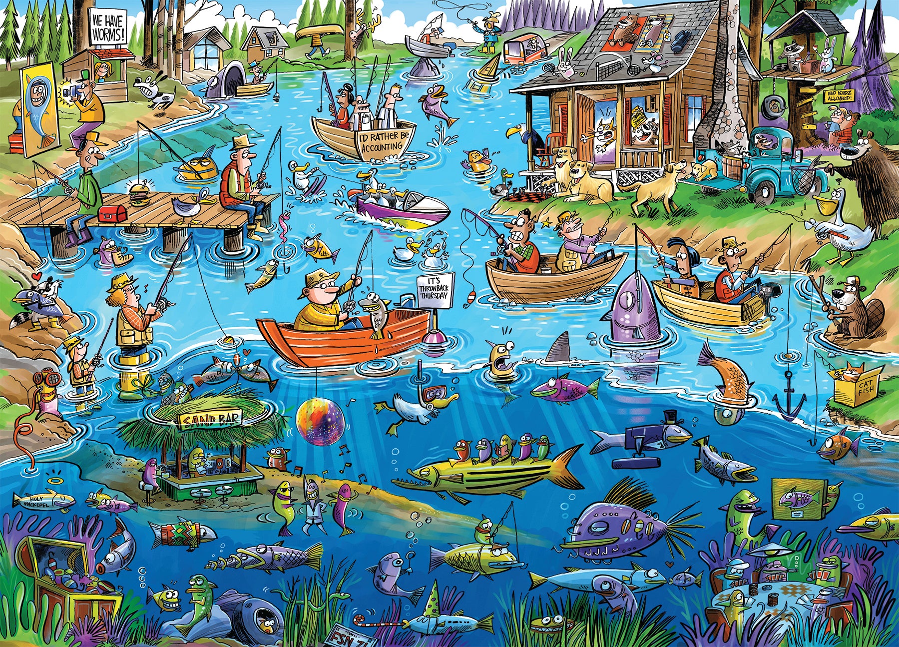 Puzzle DoodleTown Gone Fishing de 1000 pièces