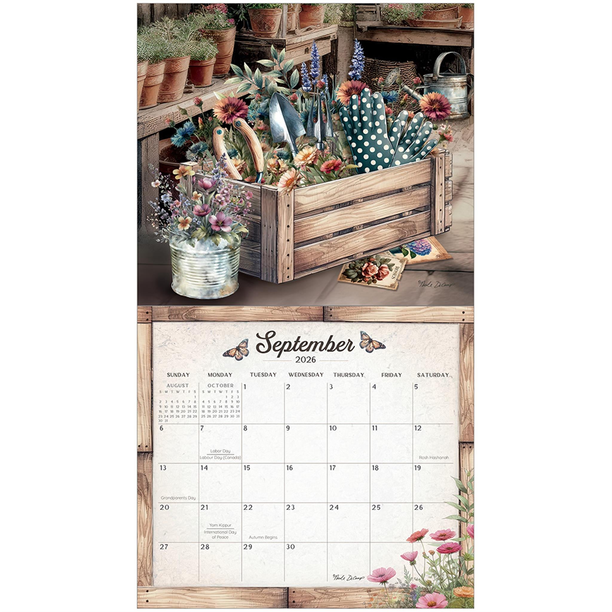 Calendrier mural de luxe Jardinage 2026