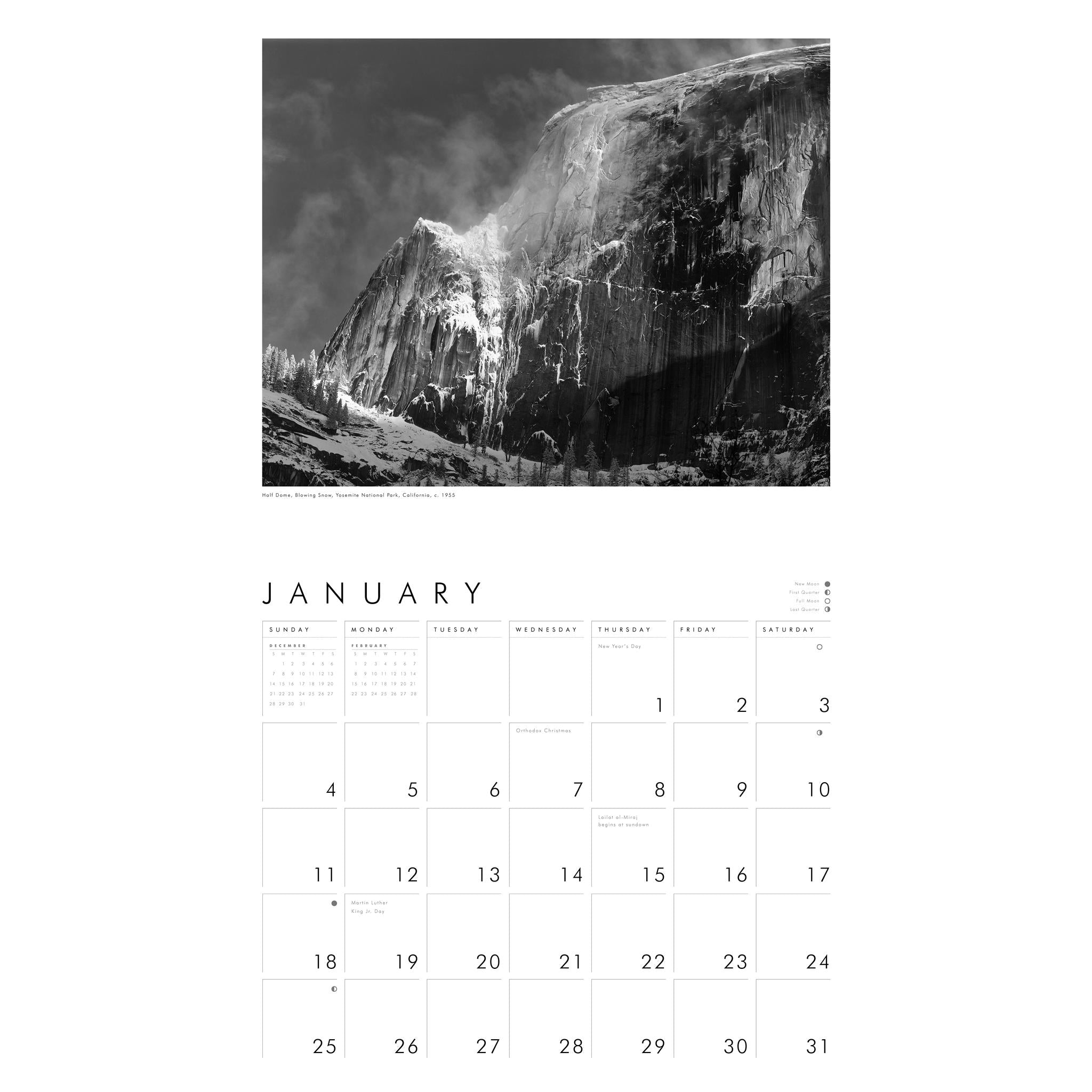 Ansel Adams Wall 2026 Calendar