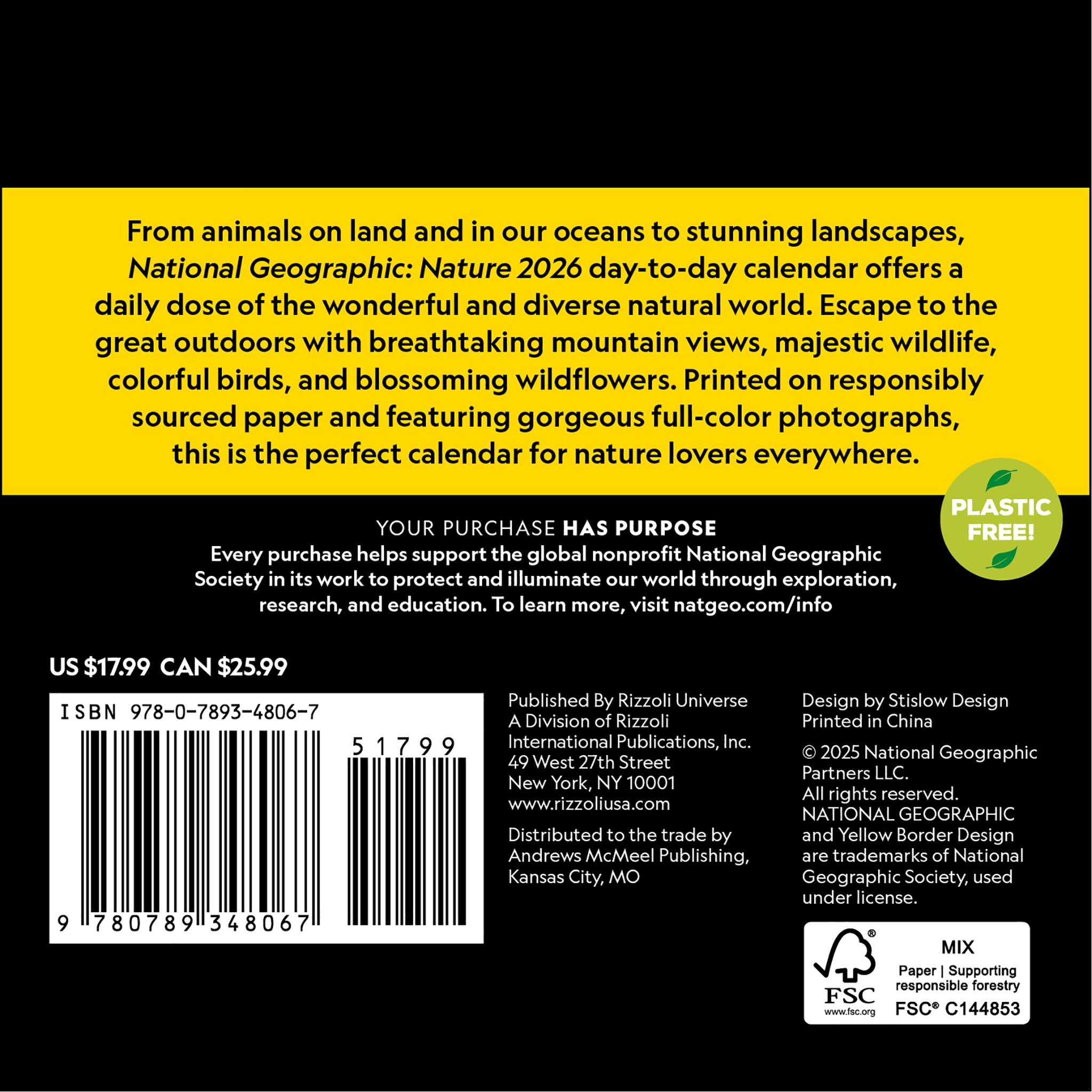 Calendrier National Geographic Nature 2026 (édition en ligne uniquement)