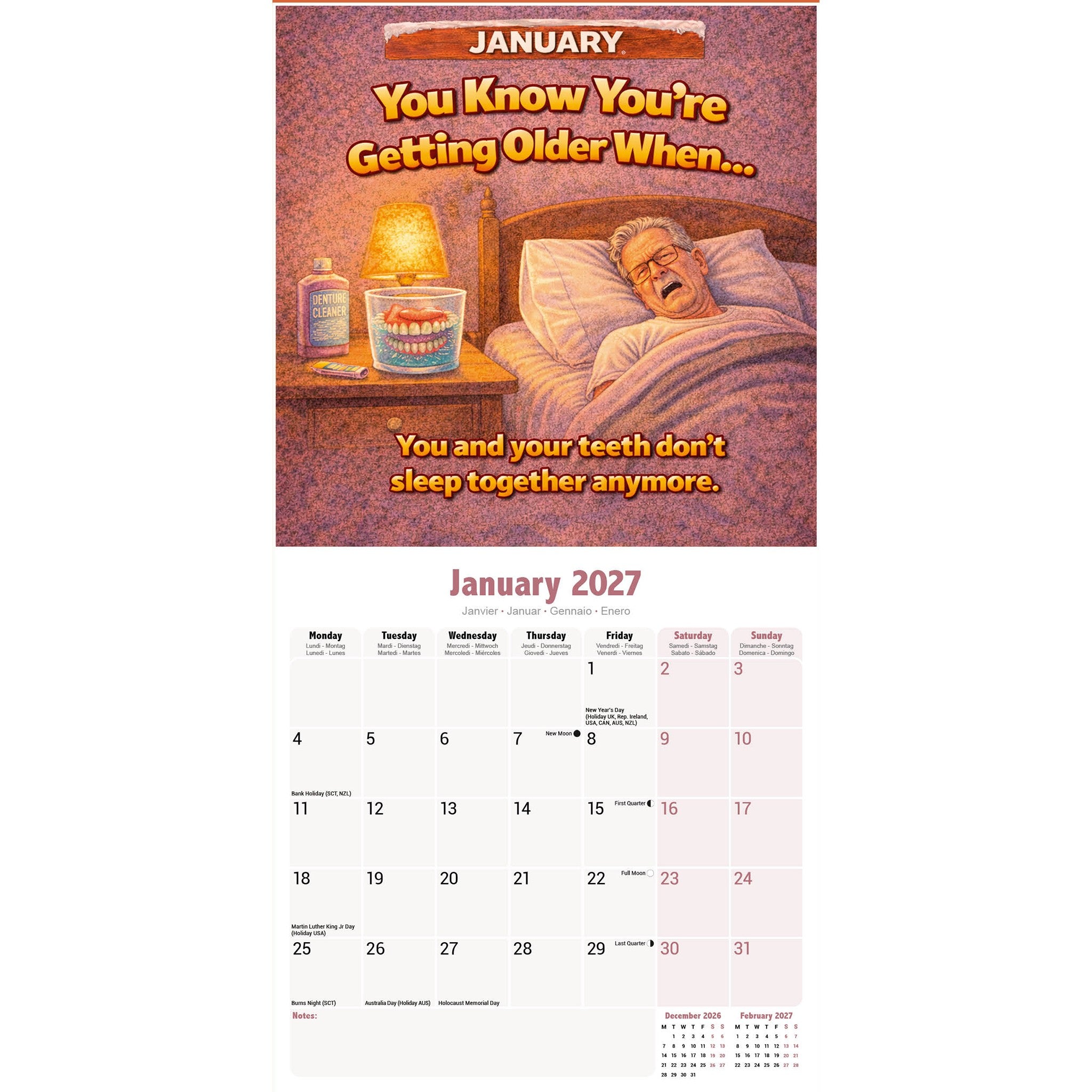 You Know You're Getting Old When Exclusive 2027 Wall Calendar