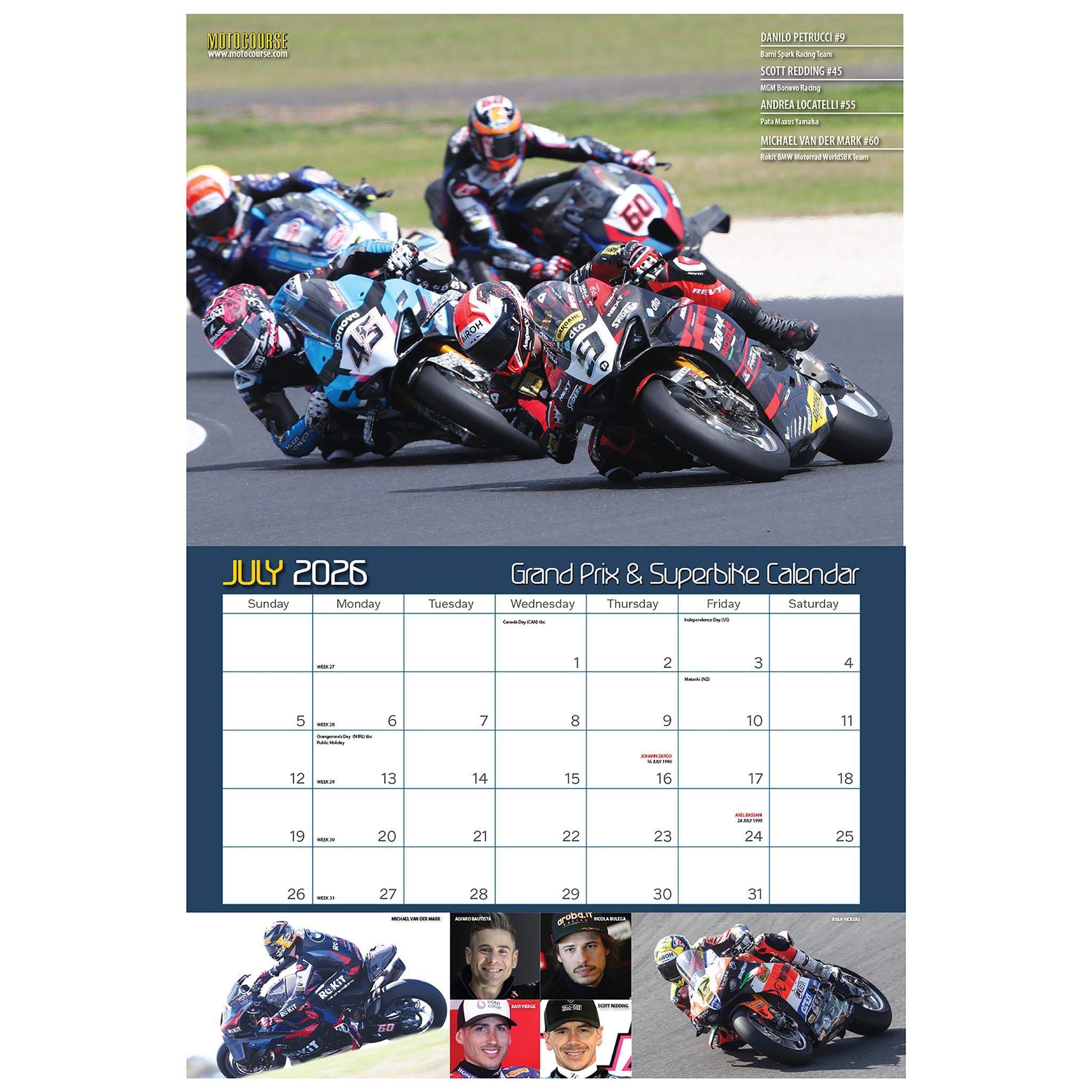 Motocourse Grand Prix And Superbike 2026 Wall Calendar