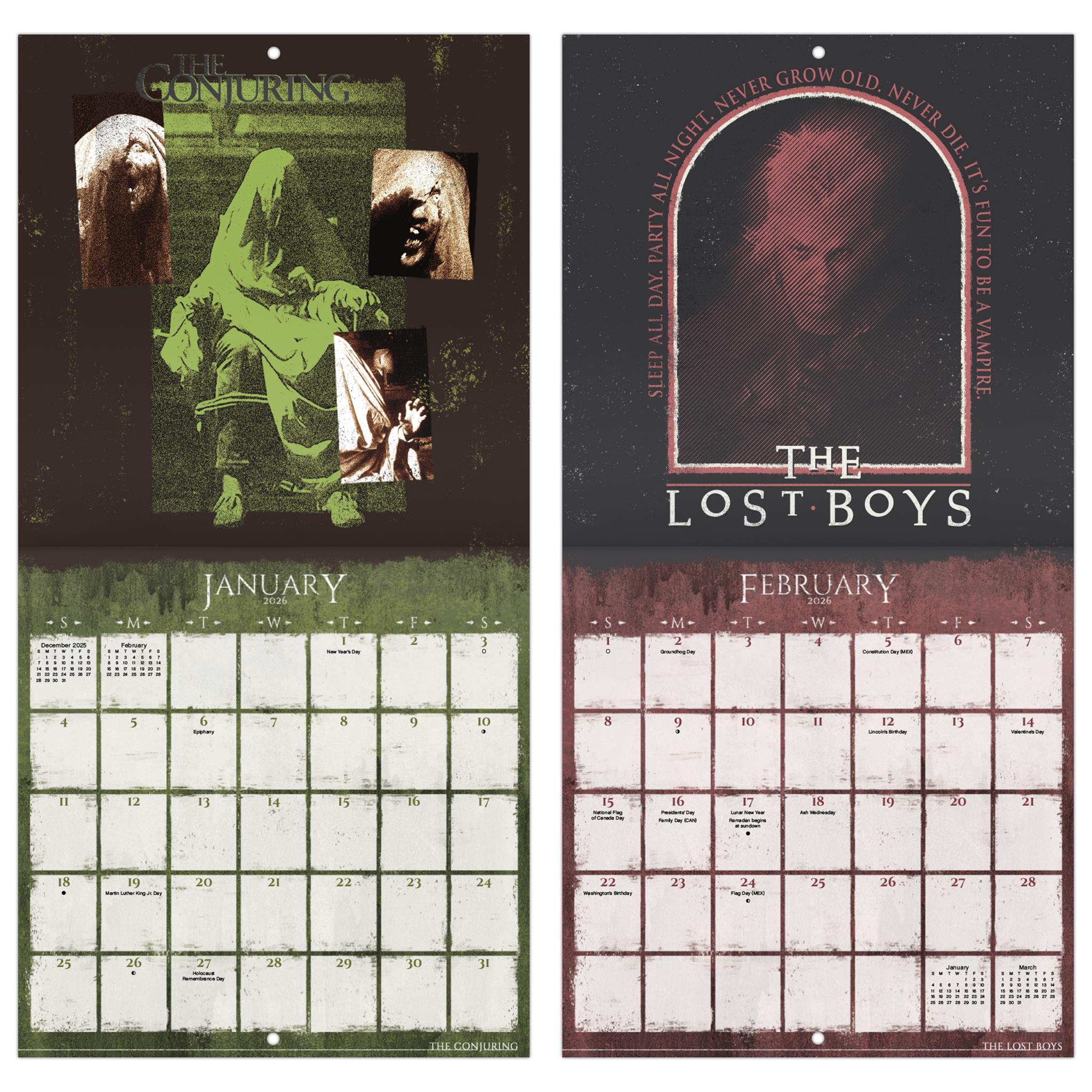 Mini calendrier de la collection Horreur 2026