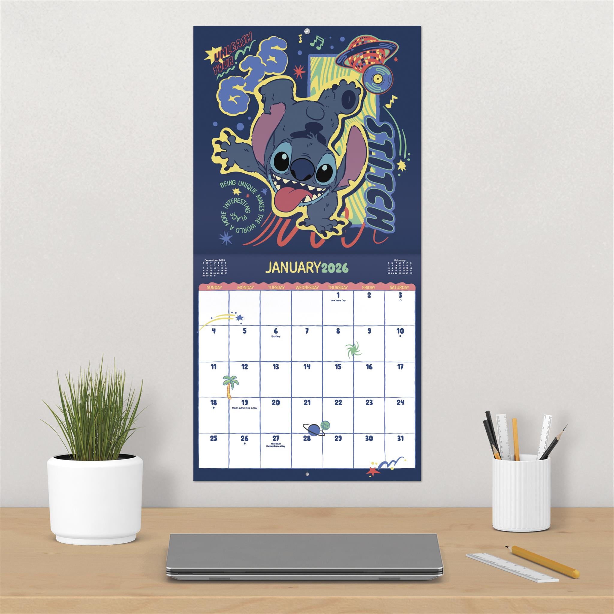 Calendrier mural Stitch 2026