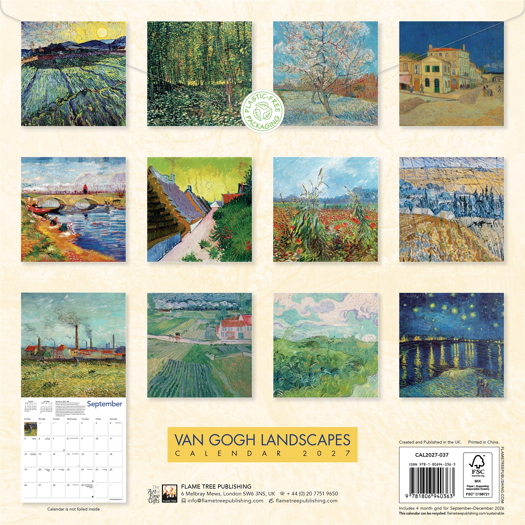 Vincent van Gogh Landscapes 2027 Wall Calendar