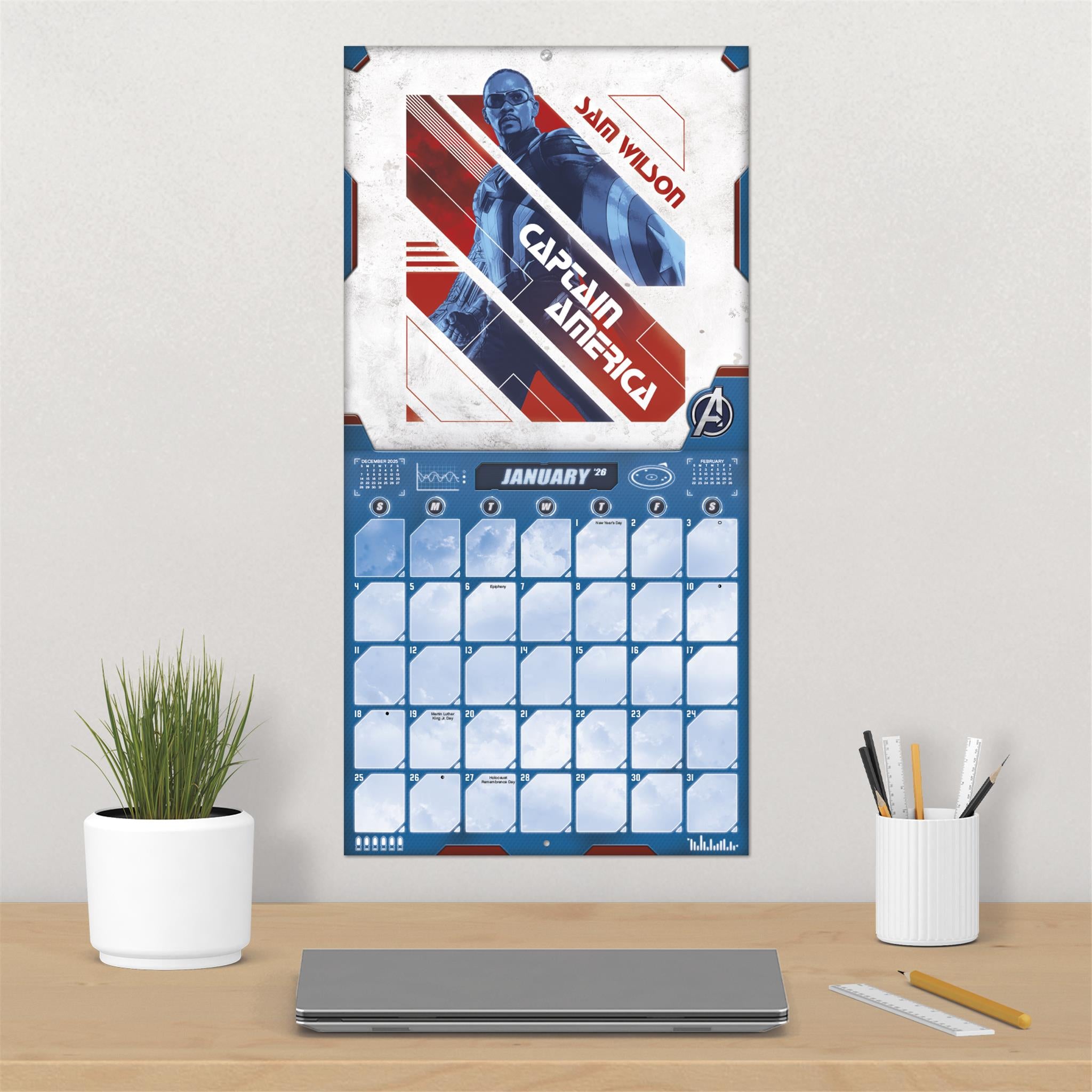 Calendrier mural Captain America : Le Meilleur des mondes 2026 - Disponible uniquement en ligne