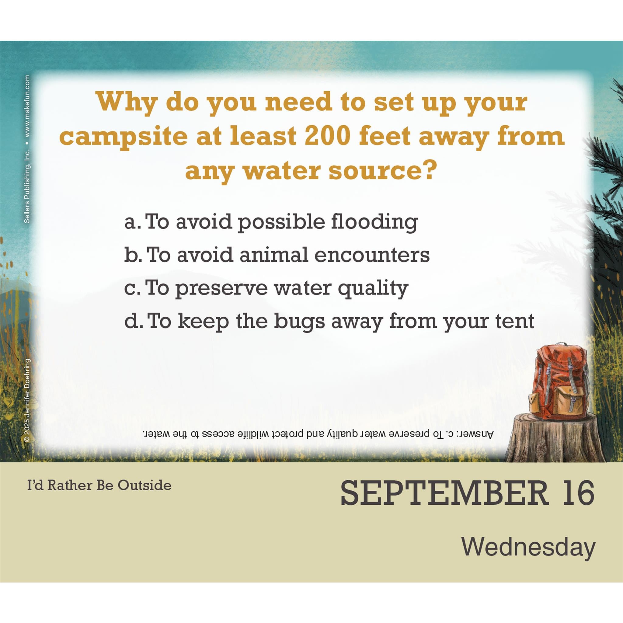 Calendrier « Je préférerais être dehors » 2026 - Disponible uniquement en ligne