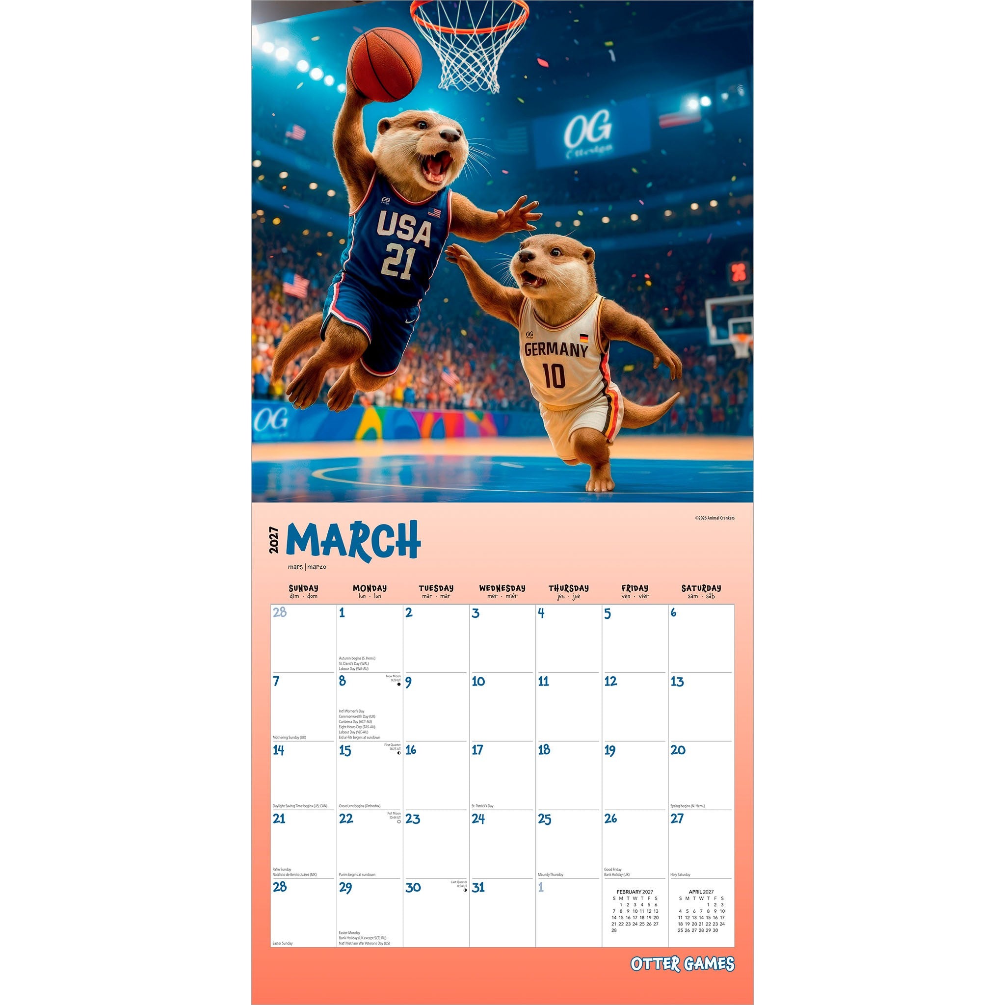 Otter Olympics 2027 Wall Calendar