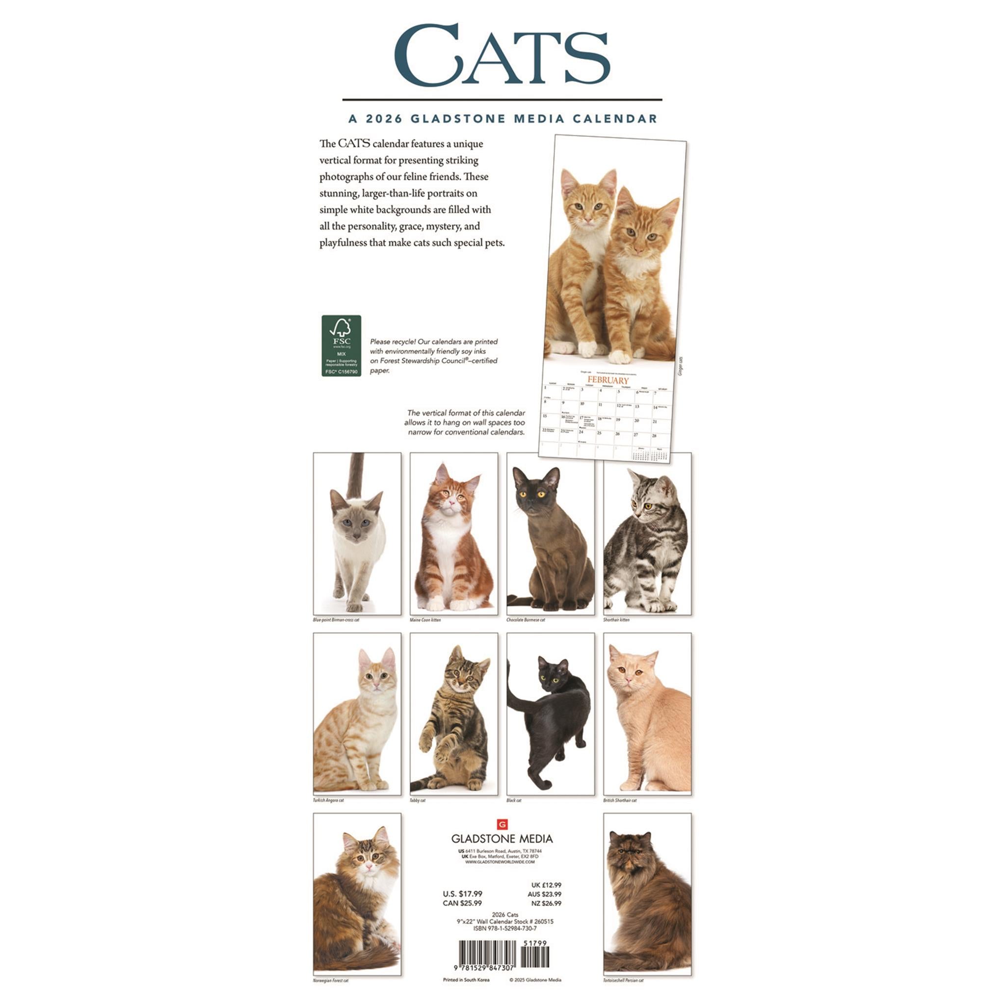 Calendrier des chats 2026